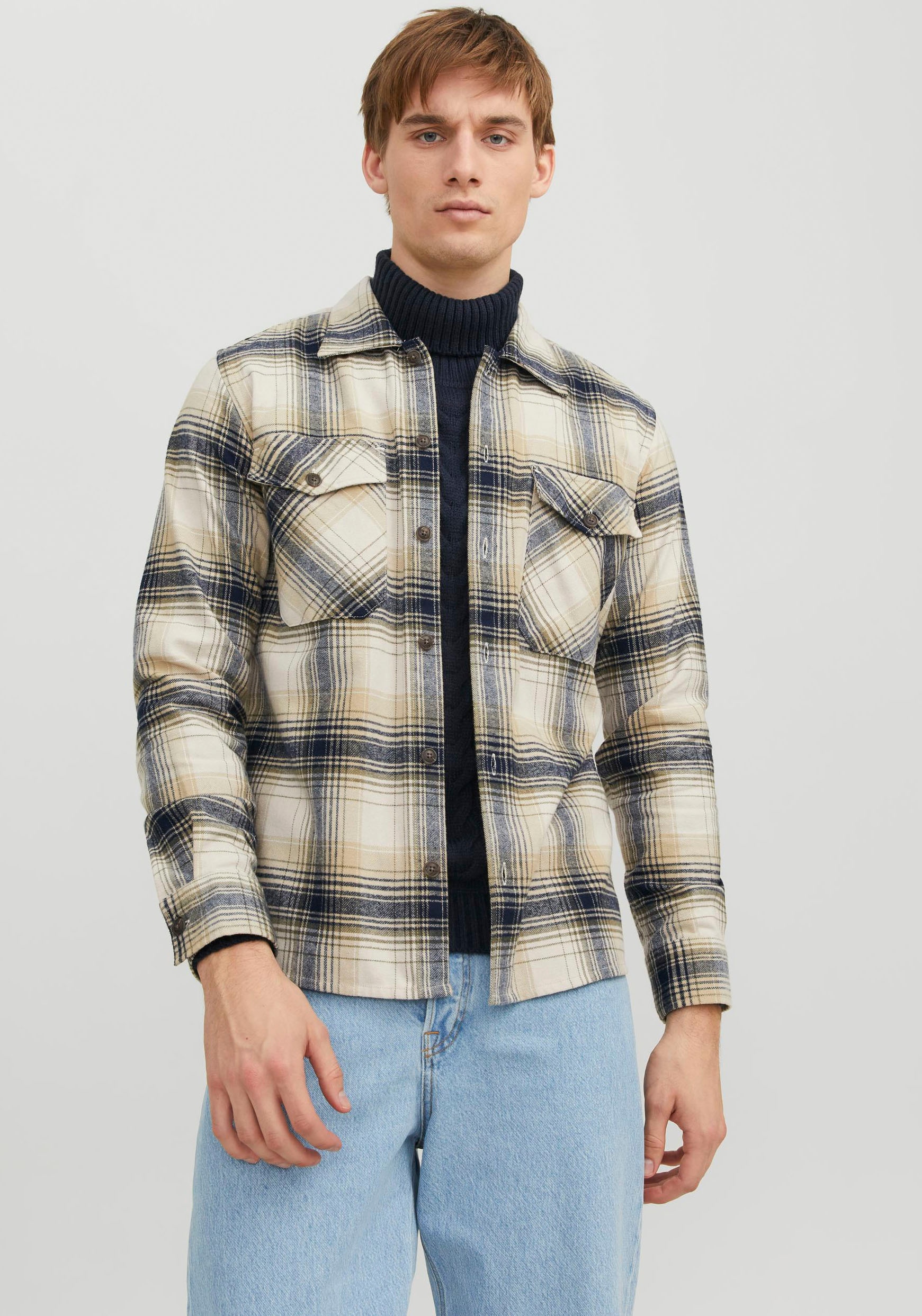 Jack & Jones Langarmhemd "JJEEDDIE OVERSHIRT LS NOOS" günstig online kaufen