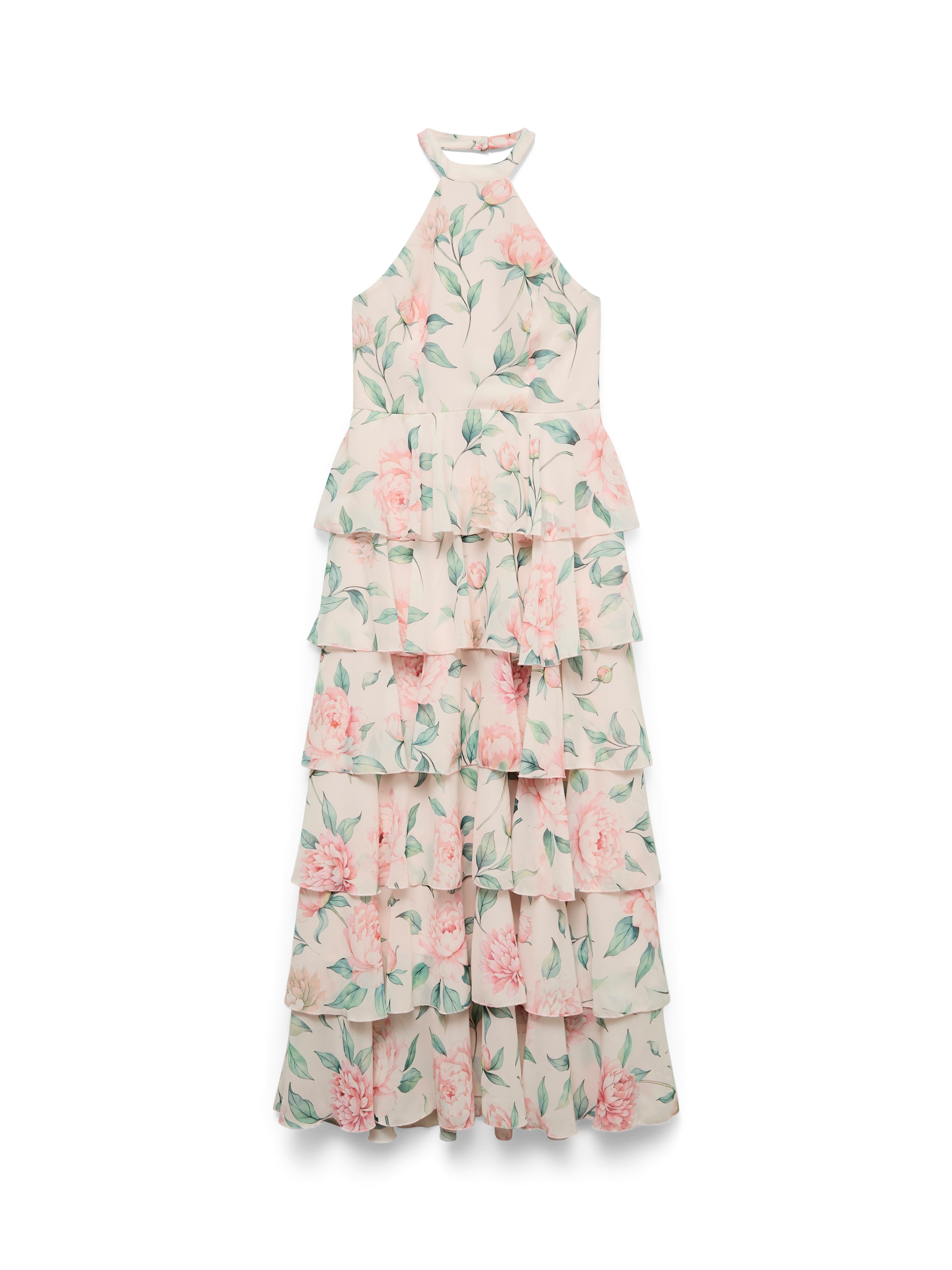 Vero Moda Maxikleid »VMFELICIA SLHALTER RUFFLE MAXI DRESS EXP« Kunstfaser