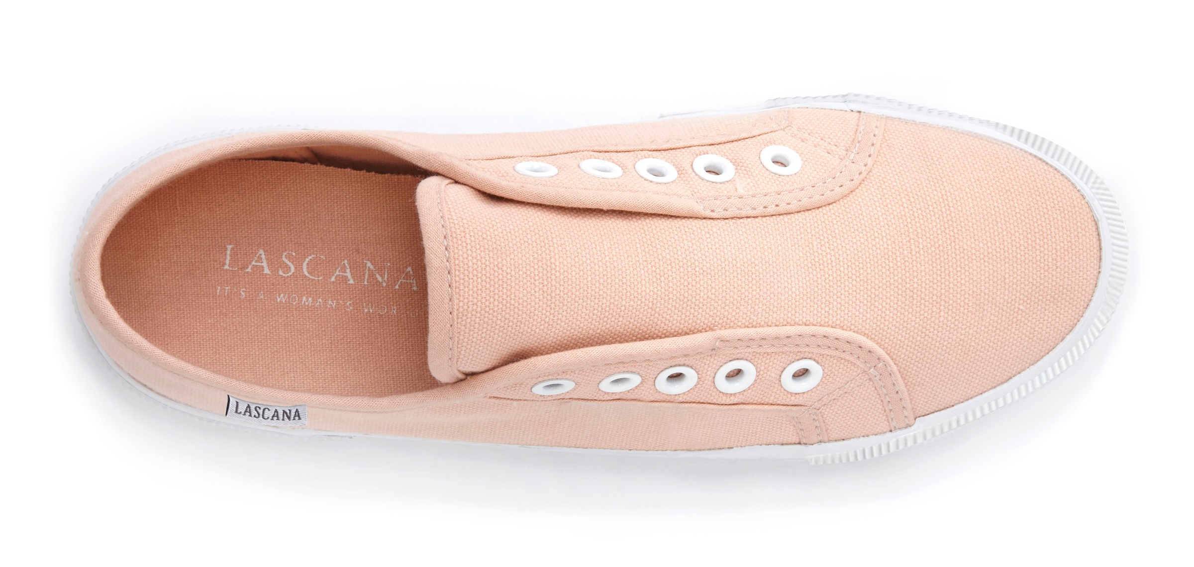 Sneaker LASCANA "Slip-On-Sneaker", Damen, Gr. 35, rosa (rosé), Obermaterial: 100% Textilmaterial. Decksohle: 100% Textilmaterial. Futter: 100% Textilmaterial. Laufsohle: 100% Synthetik, unifarben, Basic, Schuhe Damenschuh Skaterschuh Sneaker low Slip-on-S 3