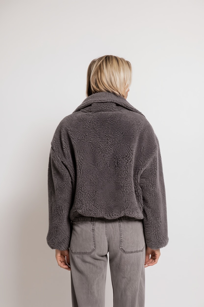 Zhrill Kurzblazer »ZIRA« Fleecejacke im Casual Stil, bequeme Passform, XXL-Kragen