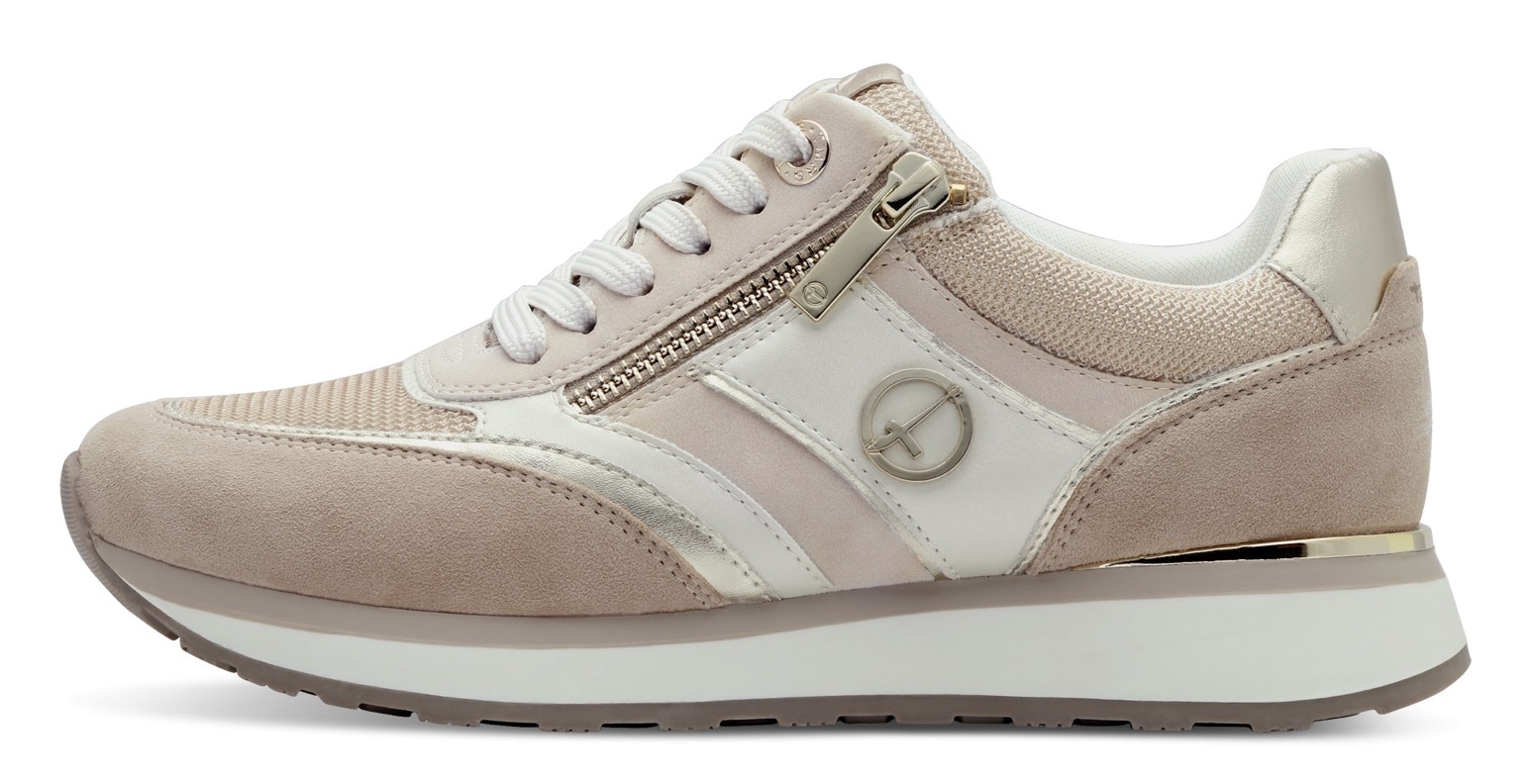 Tamaris Keilsneaker, Freizeitschuh, Halbschuh, Schnürschuh mit Kontrastbesätzen