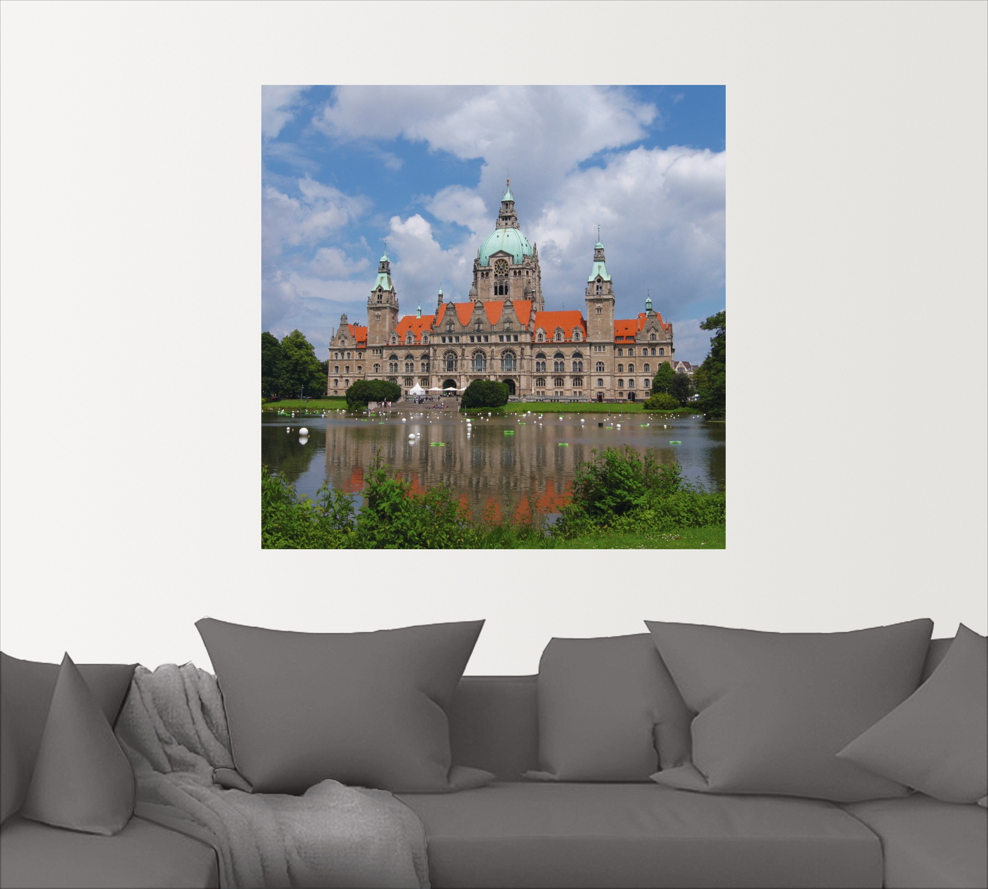 Artland Wandbild »Neues Rathaus Hannover«, Gebäude, (1 St.), als Alubild, Leinwandbild, Wandaufkleber oder Poster in versch. Größen
