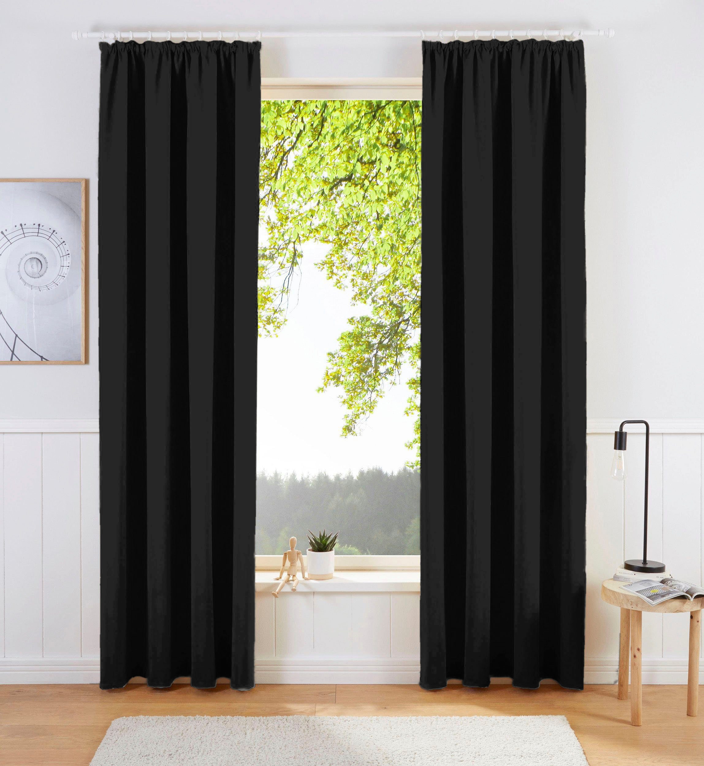 OTTO home Vorhang "SOLA" Kräuselband 1 Stk. tlg. Breite:130 cm, 1 Schal, einfarbig, Verdunkelung