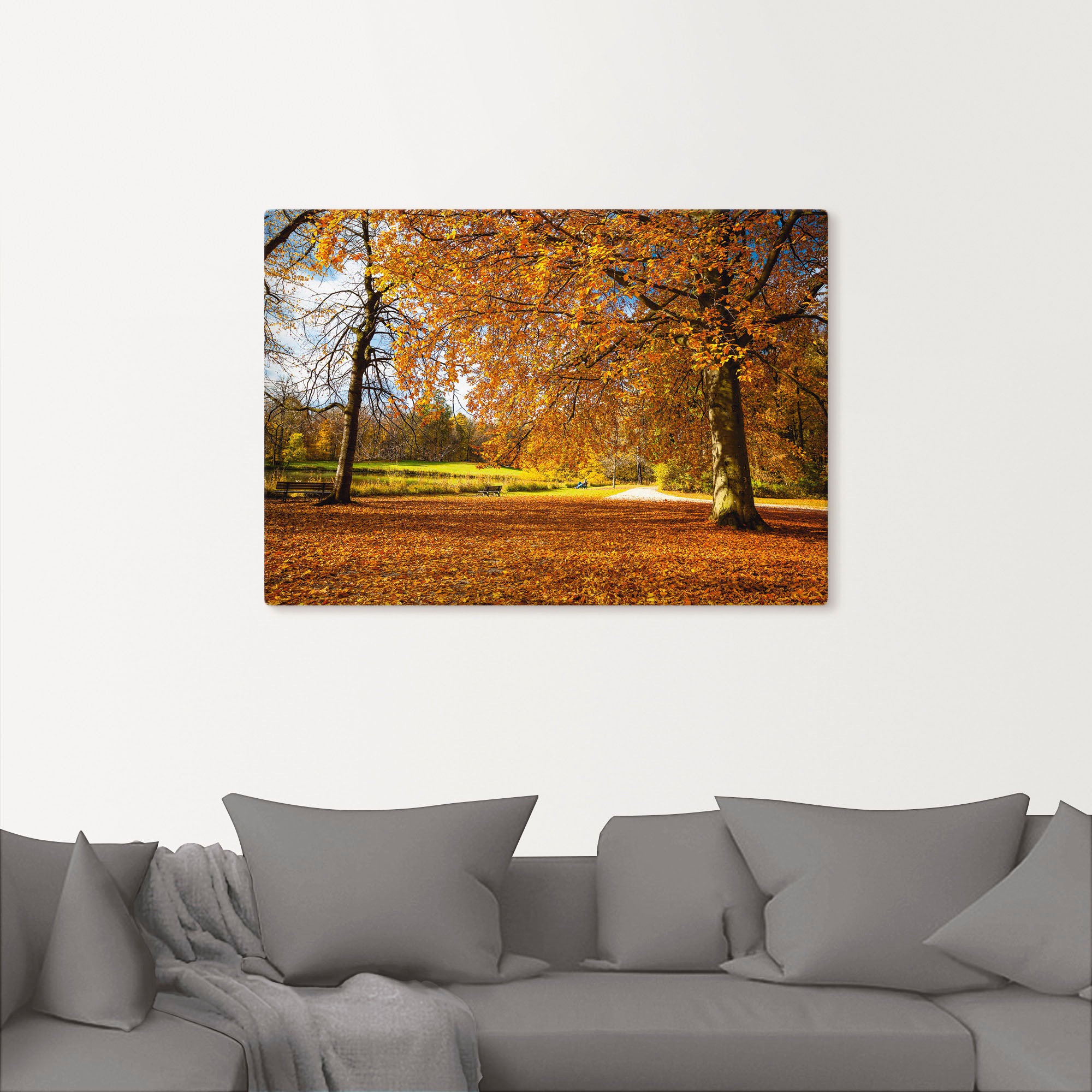 Artland Wandbild "Herbst bei Schlosses Nymphenburg" Wiesen & Bäume 1 Stk. t günstig online kaufen