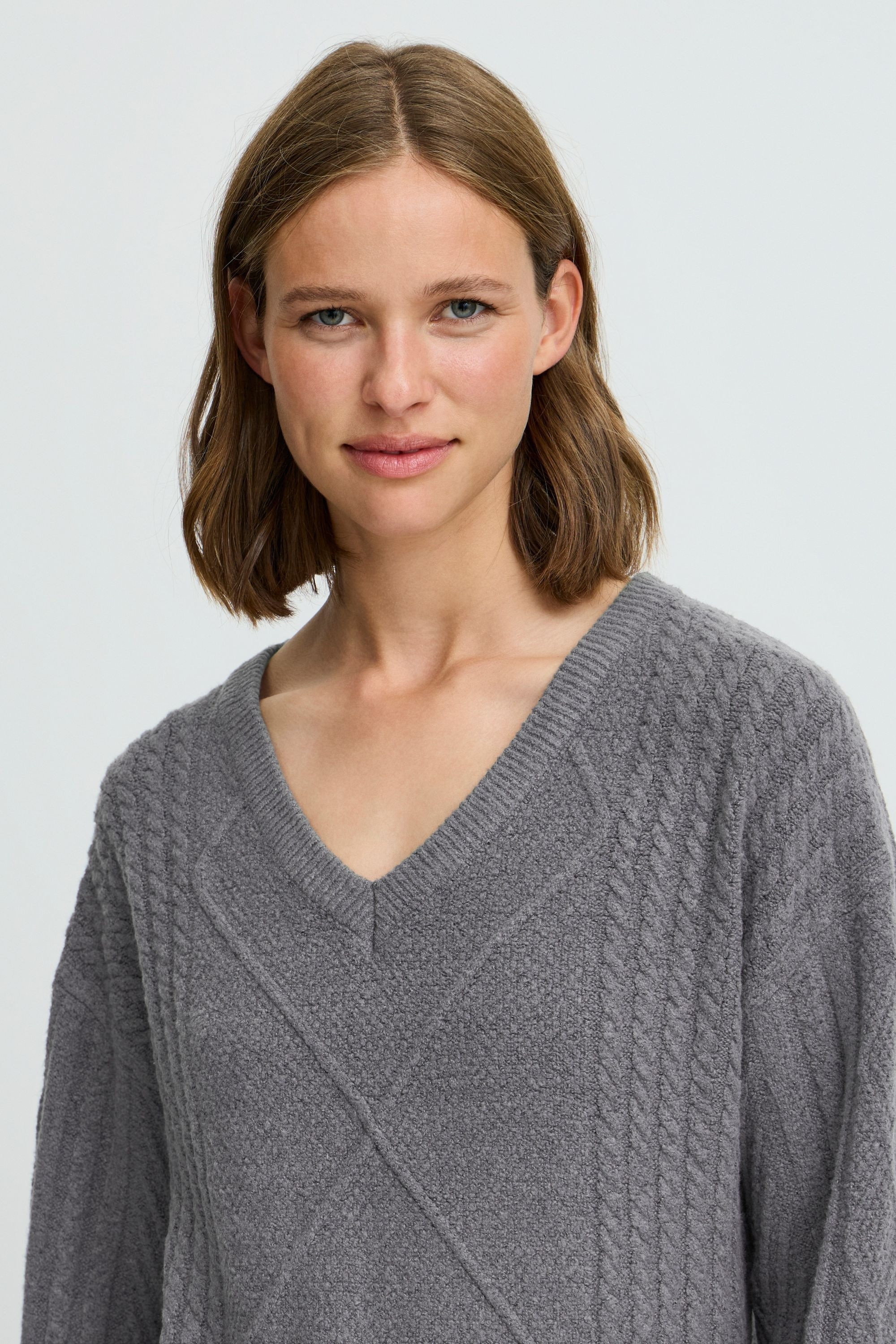 b.young Strickfleece-Pullover »Strickpullover BYMEDI VNECK JUMPER -«