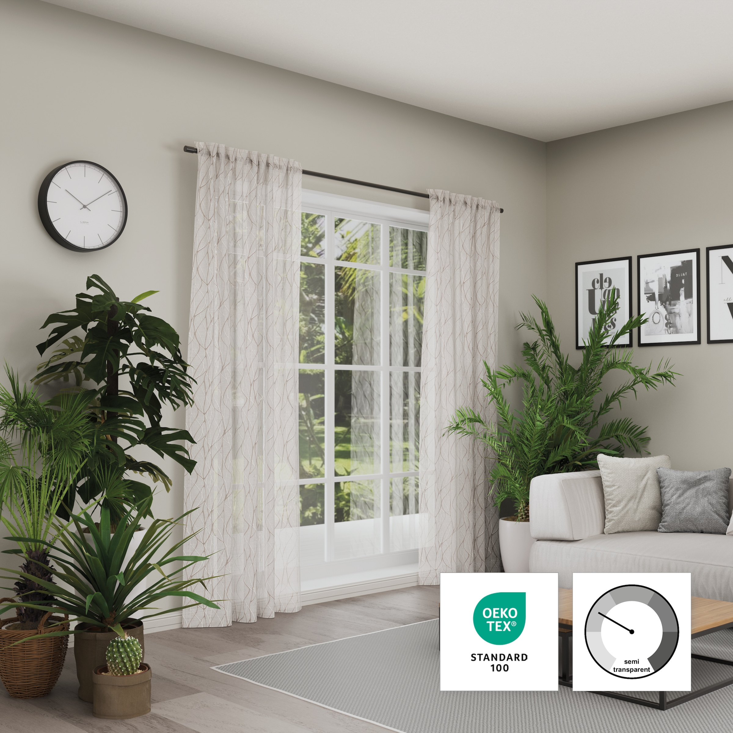 Neutex for you Vorhang "LISKA" Multifunktionsband 1 Stk. tlg. Moderner Druc günstig online kaufen