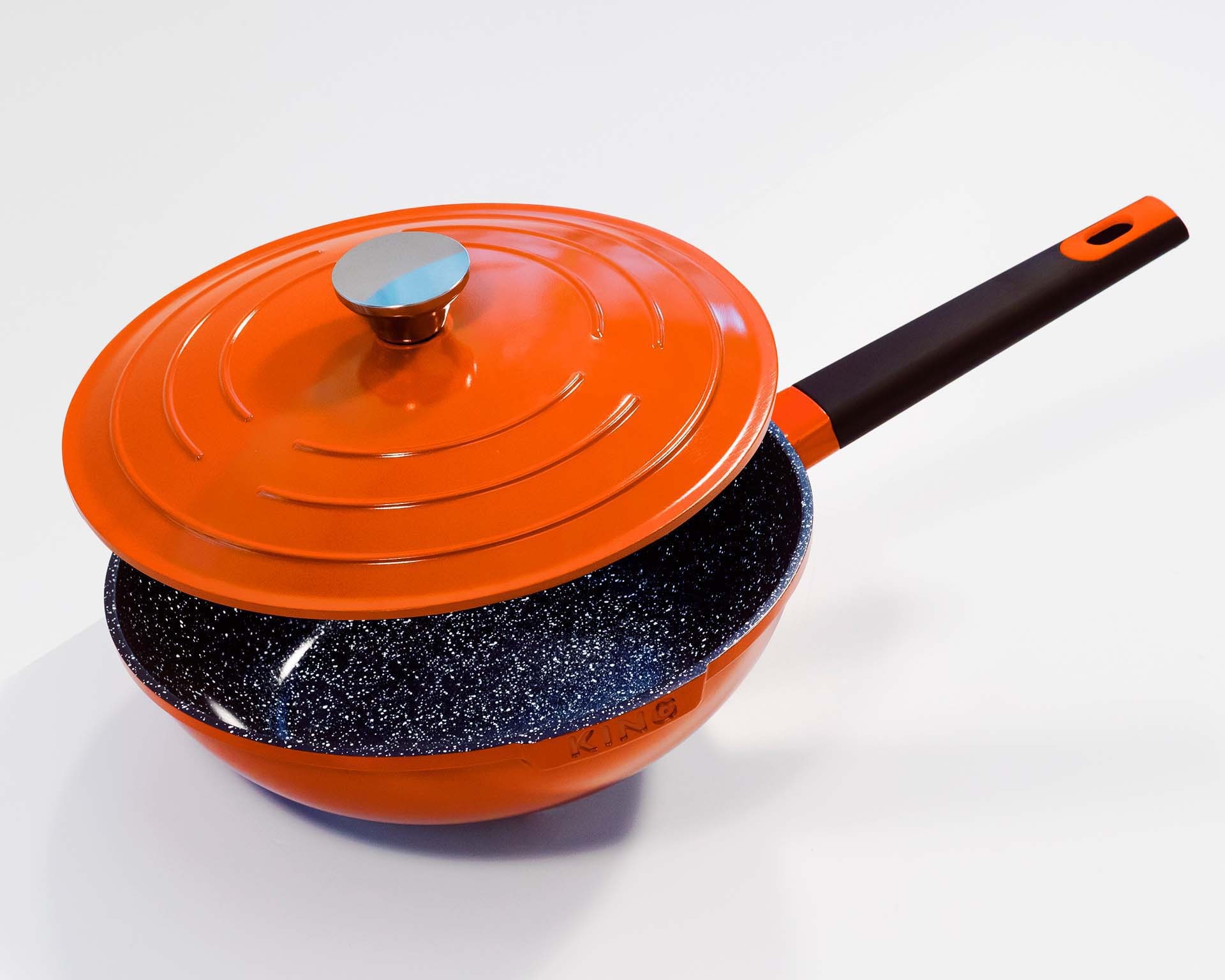 KING Wok "Shine Orange" Aluminiumguss 1 Stk. tlg. Ø 28 cm, Induktion günstig online kaufen