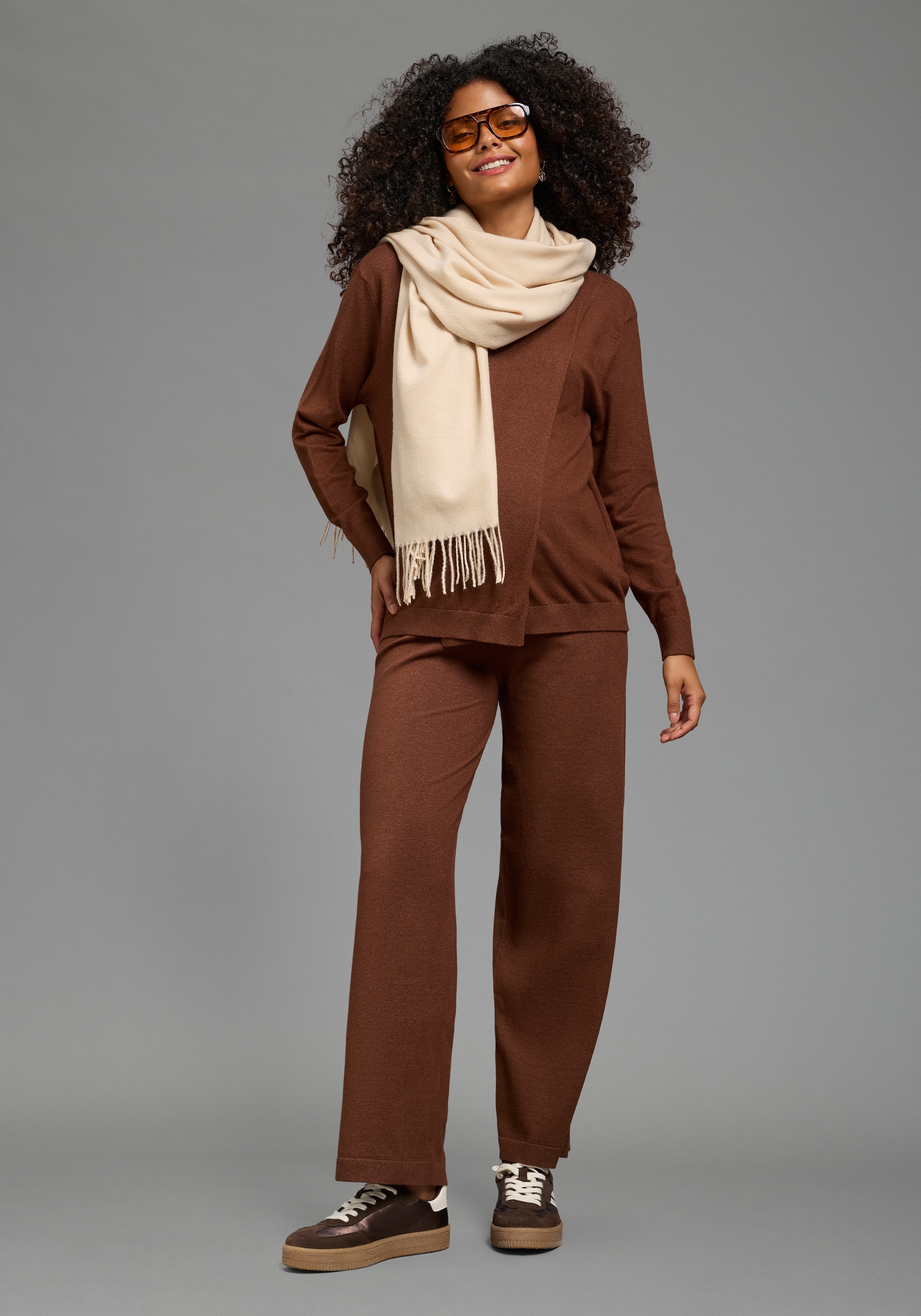 Neun Monate Umstandshose »Strickhose für Schwangerschaft und Stillzeit«  Umstands-Strickhose mit extra weitem Bund