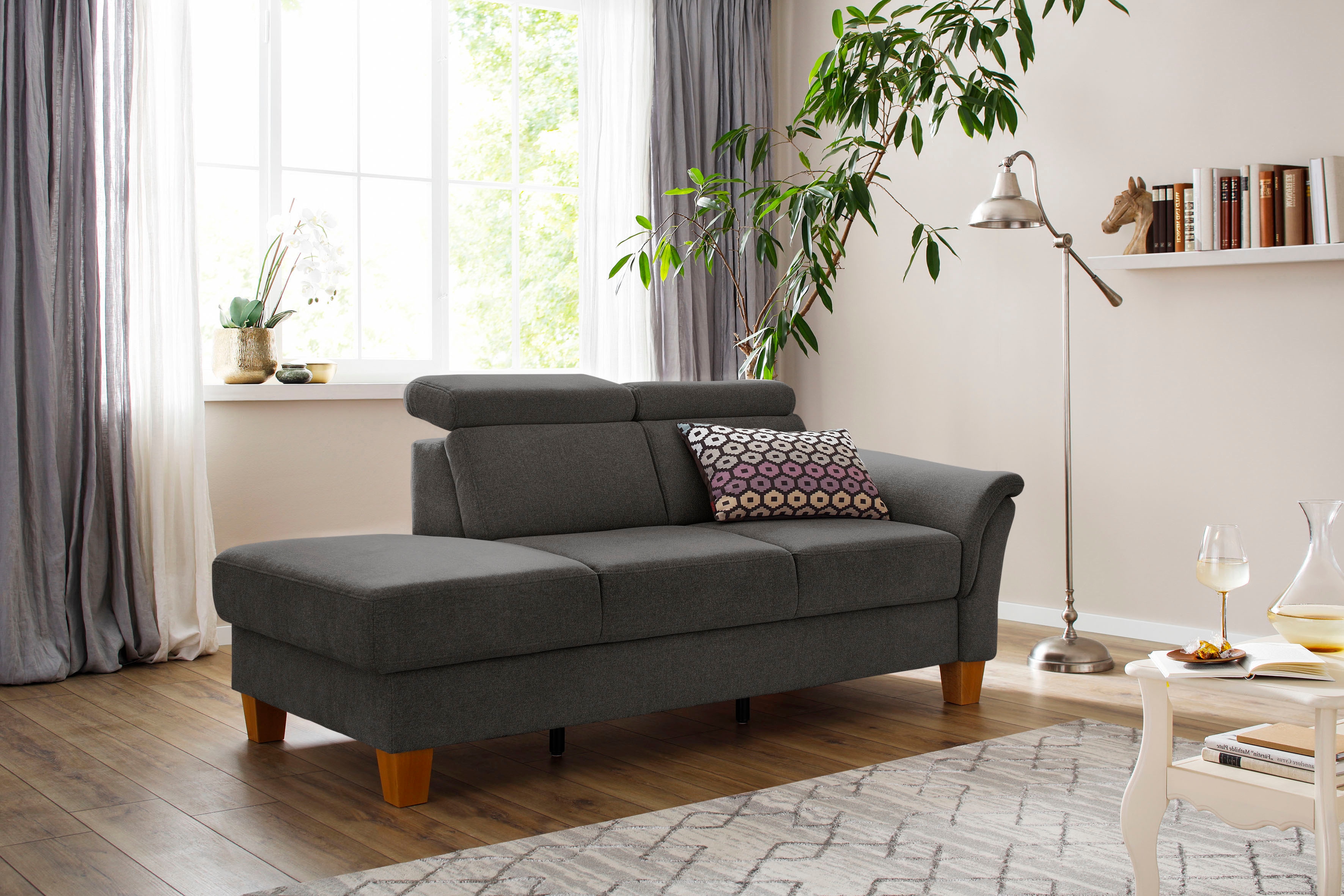 OTTO home Recamiere "Conville" incl. Kopfteilverstellung, Federkern, wahlweise mit Bettkasten