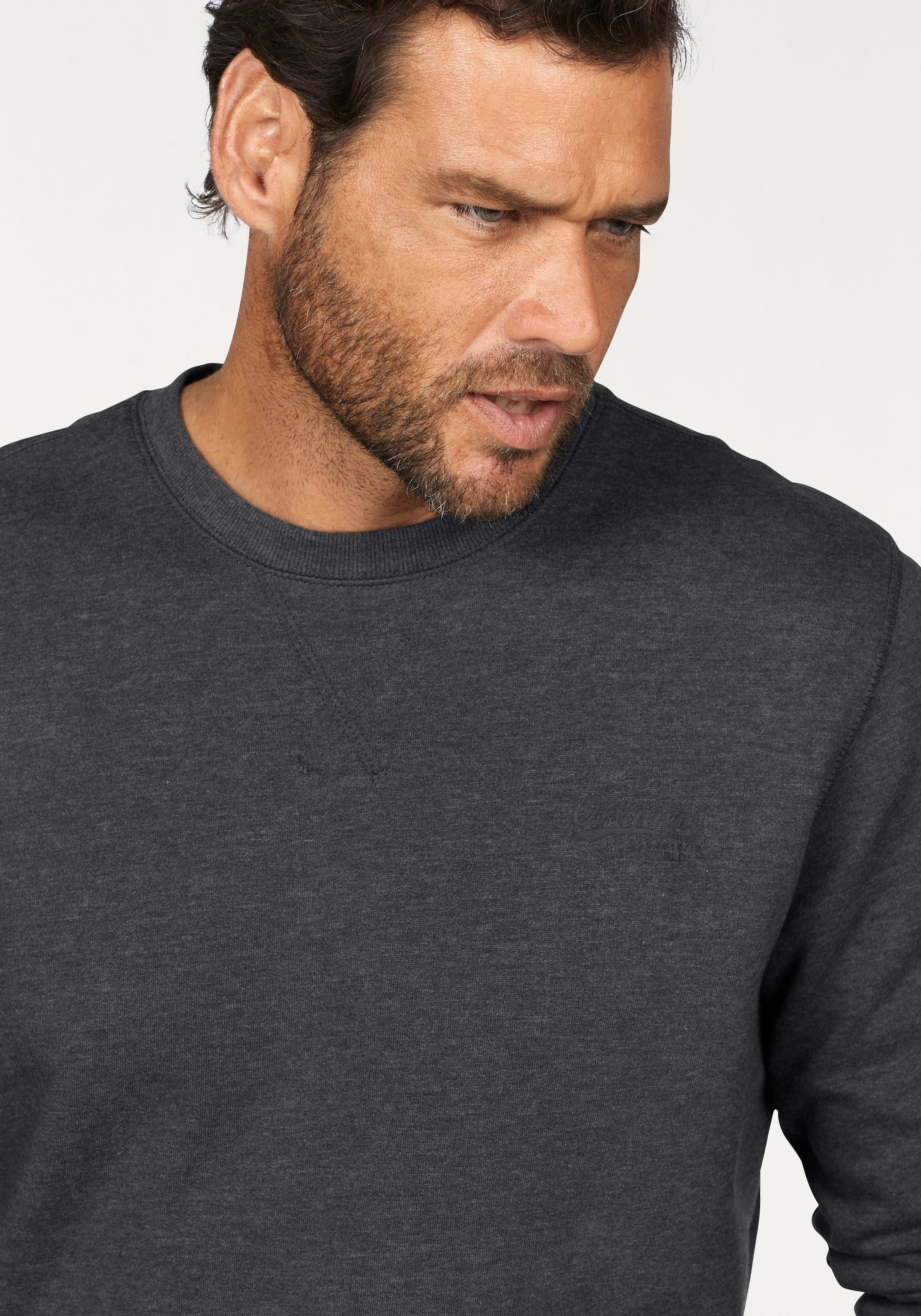 Man's World Sweatshirt, Langarm, Basic-Stil, unifarben, Rundhalsausschnitt