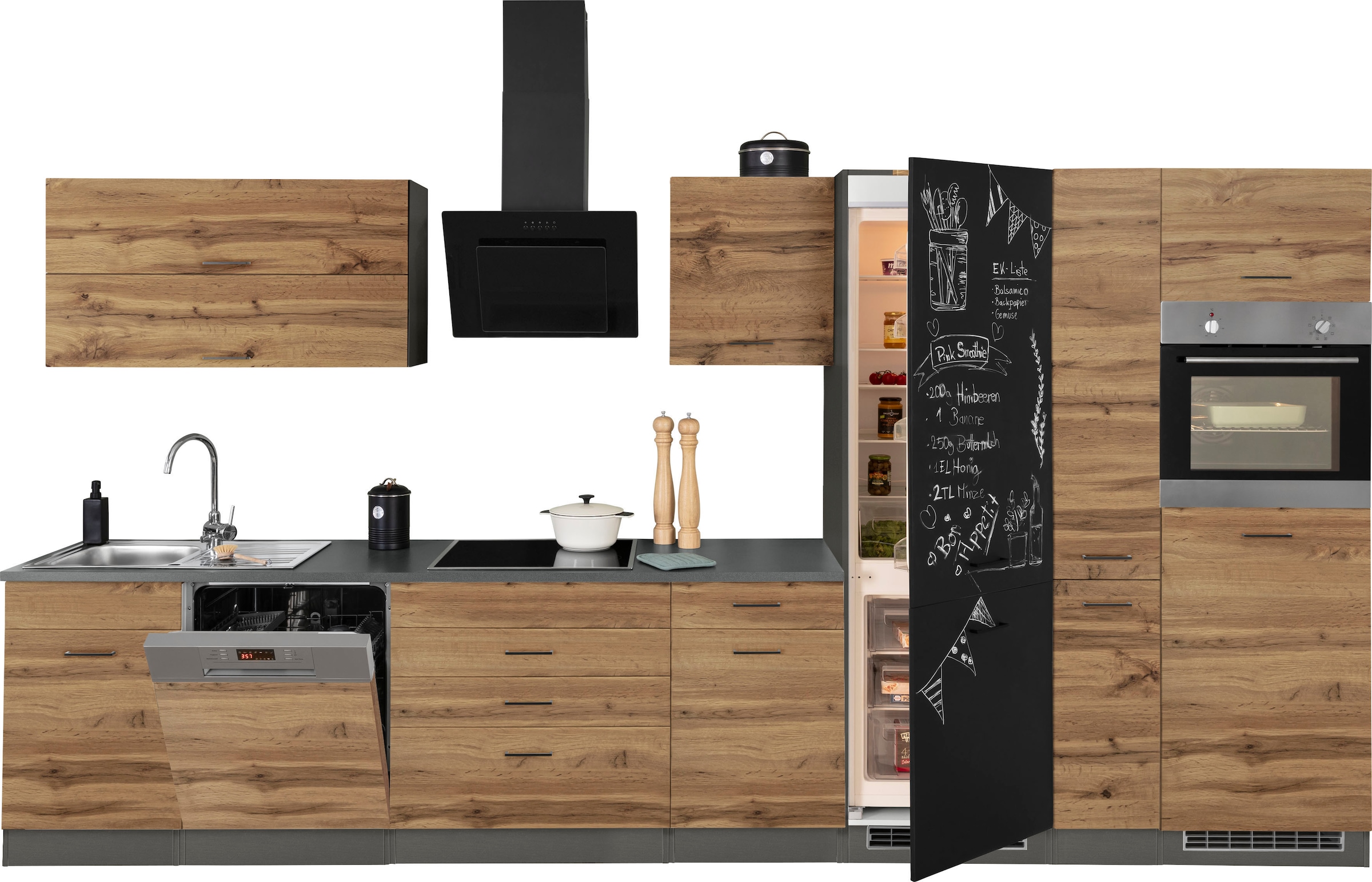 KOCHSTATION Küchenzeile "KS-Trier" mit E-Geräten, Breite 390 cm