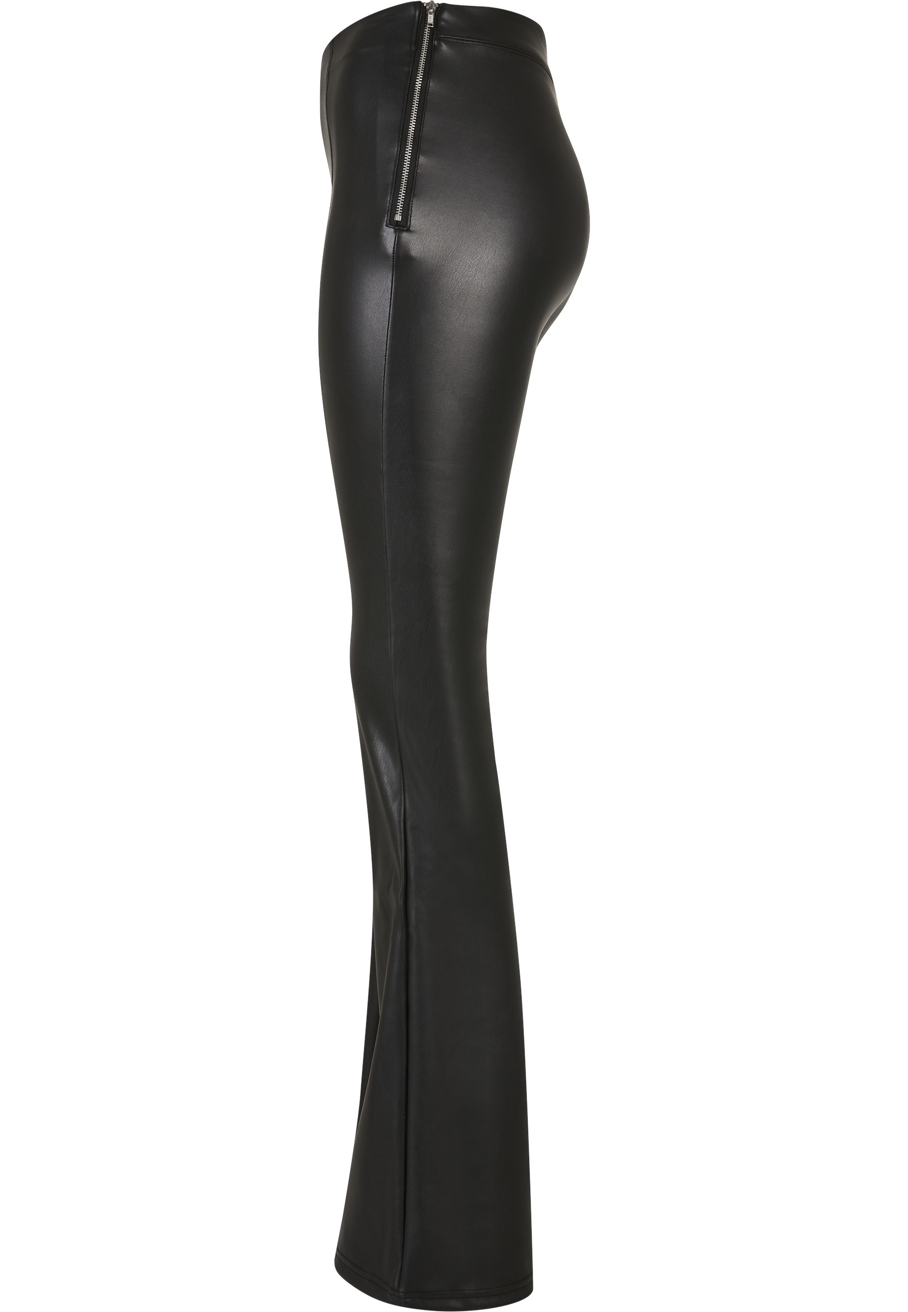 URBAN CLASSICS Stoffhose »Urban Classics Damen Ladies Synthetic Leather Flared Pants«
