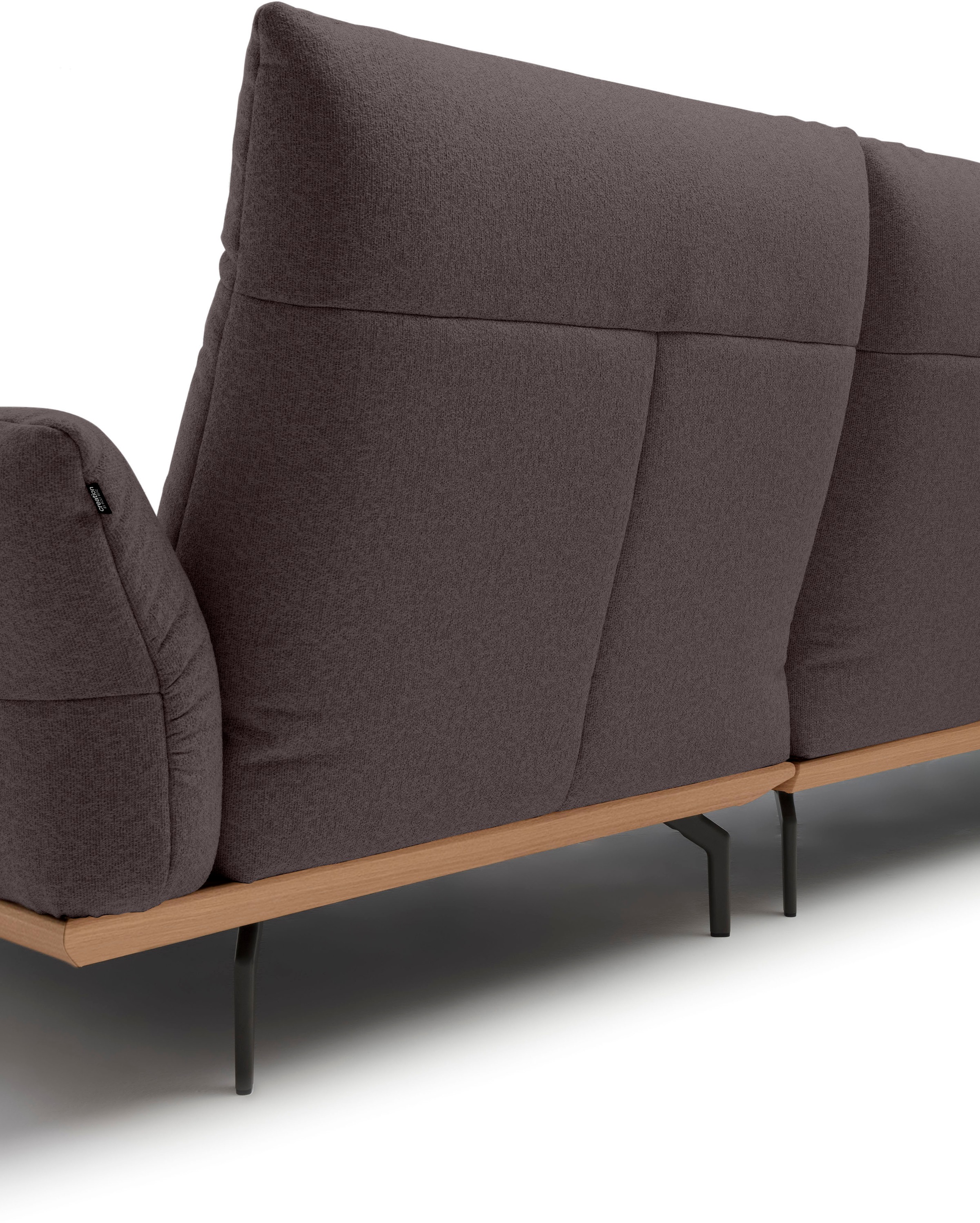Creation BY ROLF BENZ Ecksofa »CR.460«, Sockel in Eiche, Winkelfüße in Umbragrau, Breite 318 cm