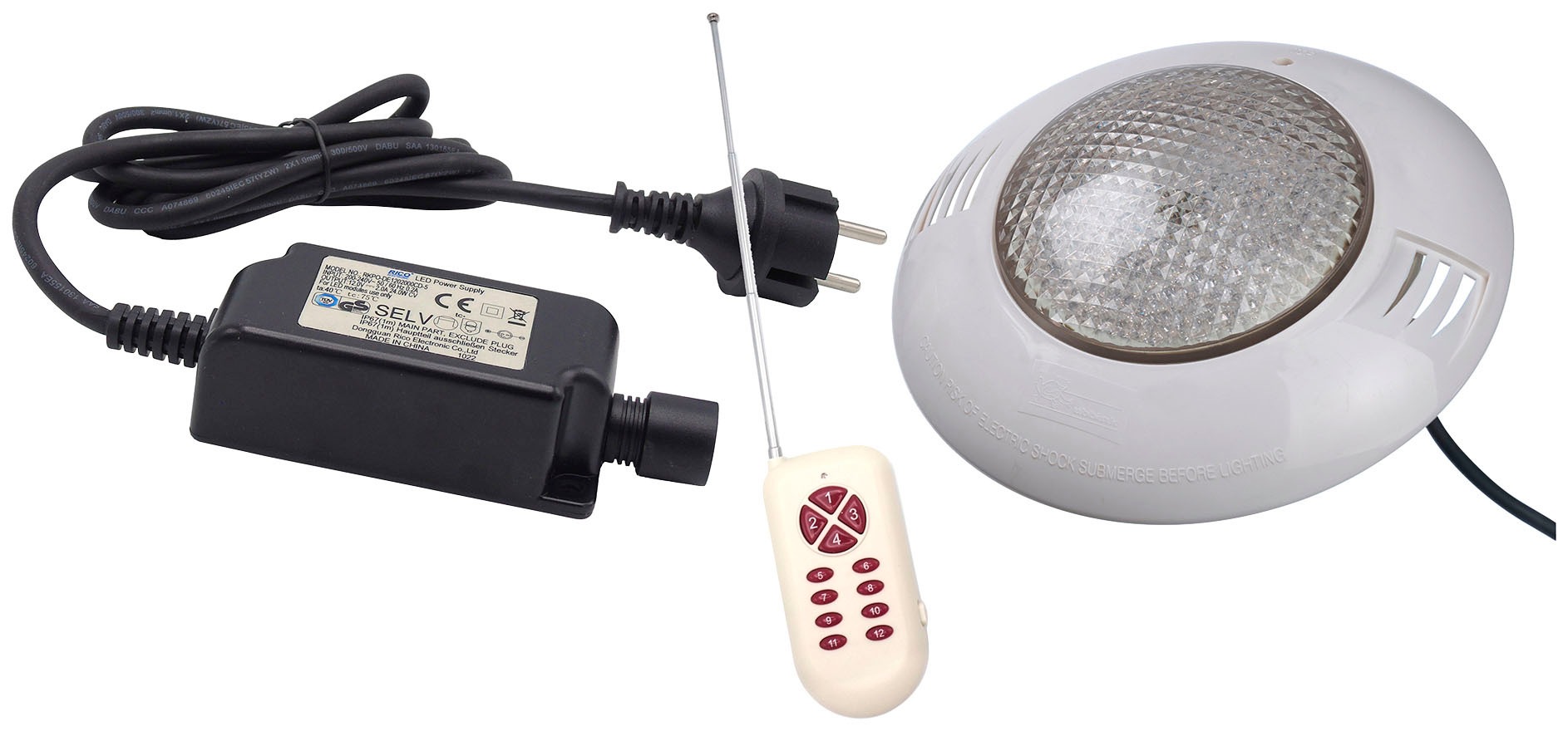Infinite Spa Pool-Lampe "Poolspot LED 406 multi colour", Unterwasserspot LED mit Außen-Sicherheitstrafo und Fernbedienun