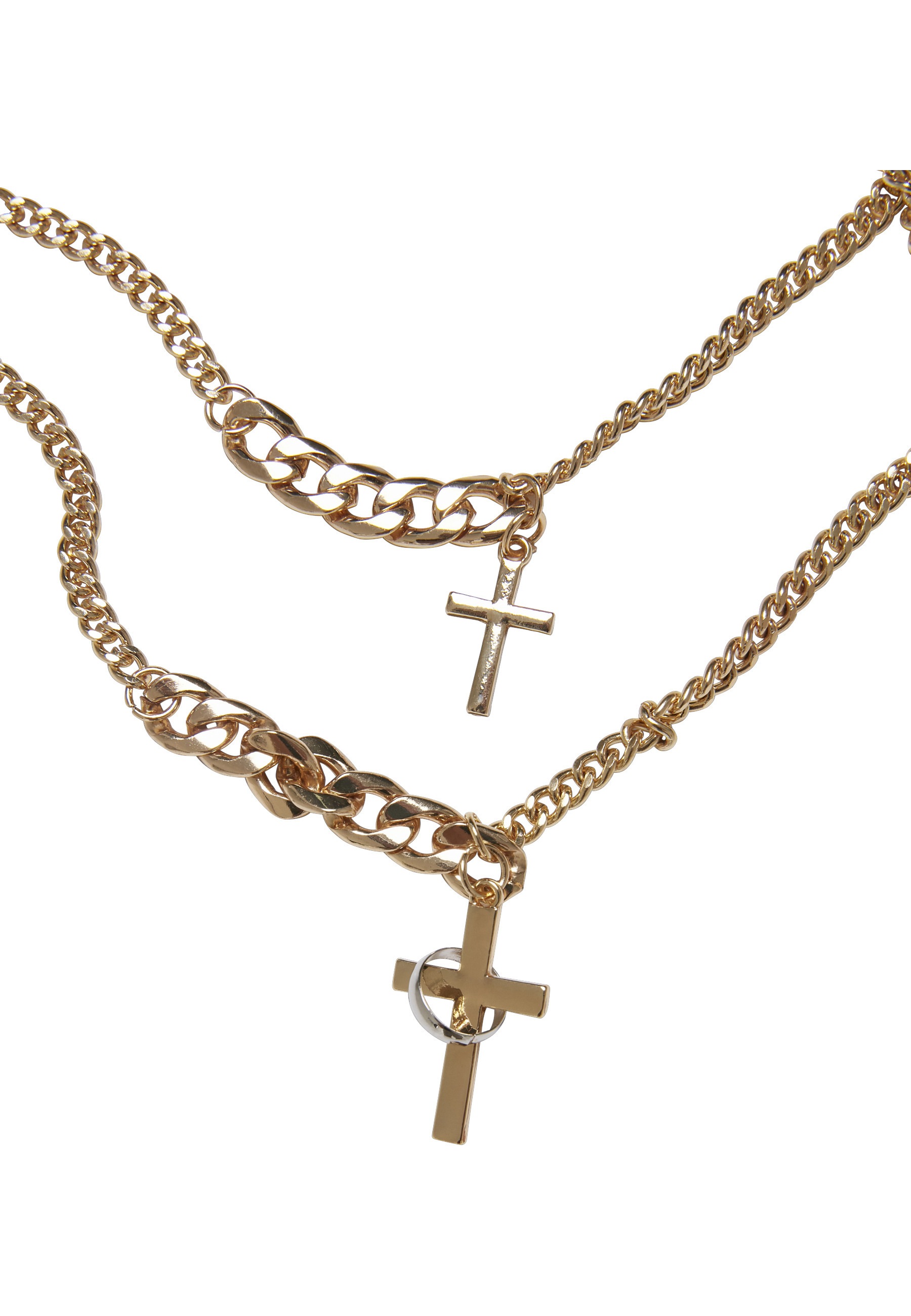 URBAN CLASSICS Kette mit Anhänger »Urban Classics Unisex Various Chain Cross Necklace«