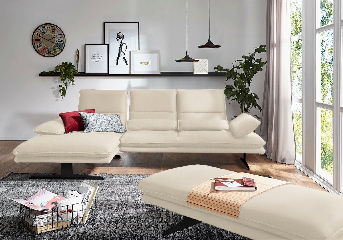 W.SCHILLIG Ecksofa "broadway, Designsofa mit tollem Sitzkomfort", Sitztiefe günstig online kaufen