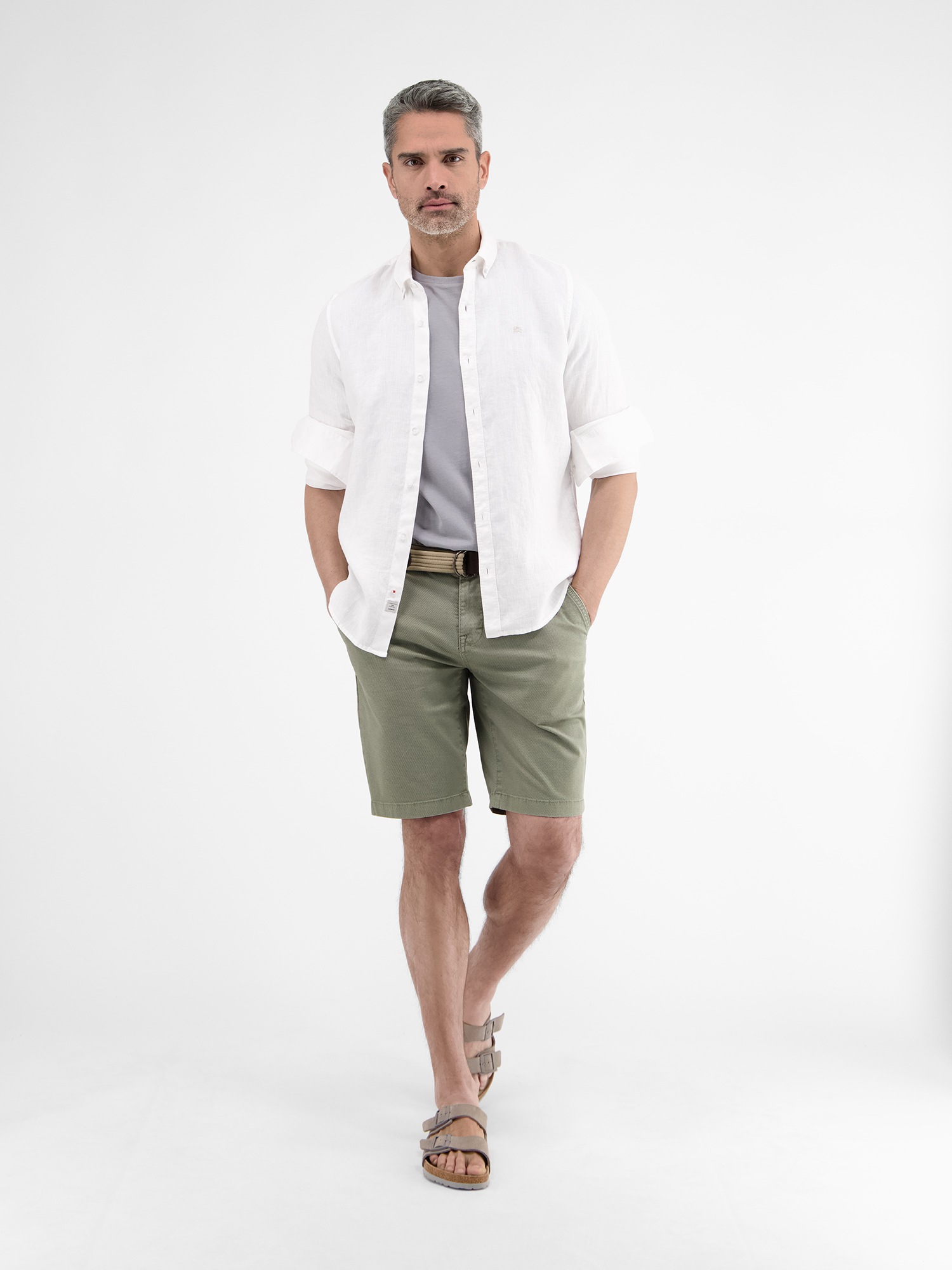 LERROS Bermudas »LERROS Chino-Bermuda mit Gürtel«, (Set)
