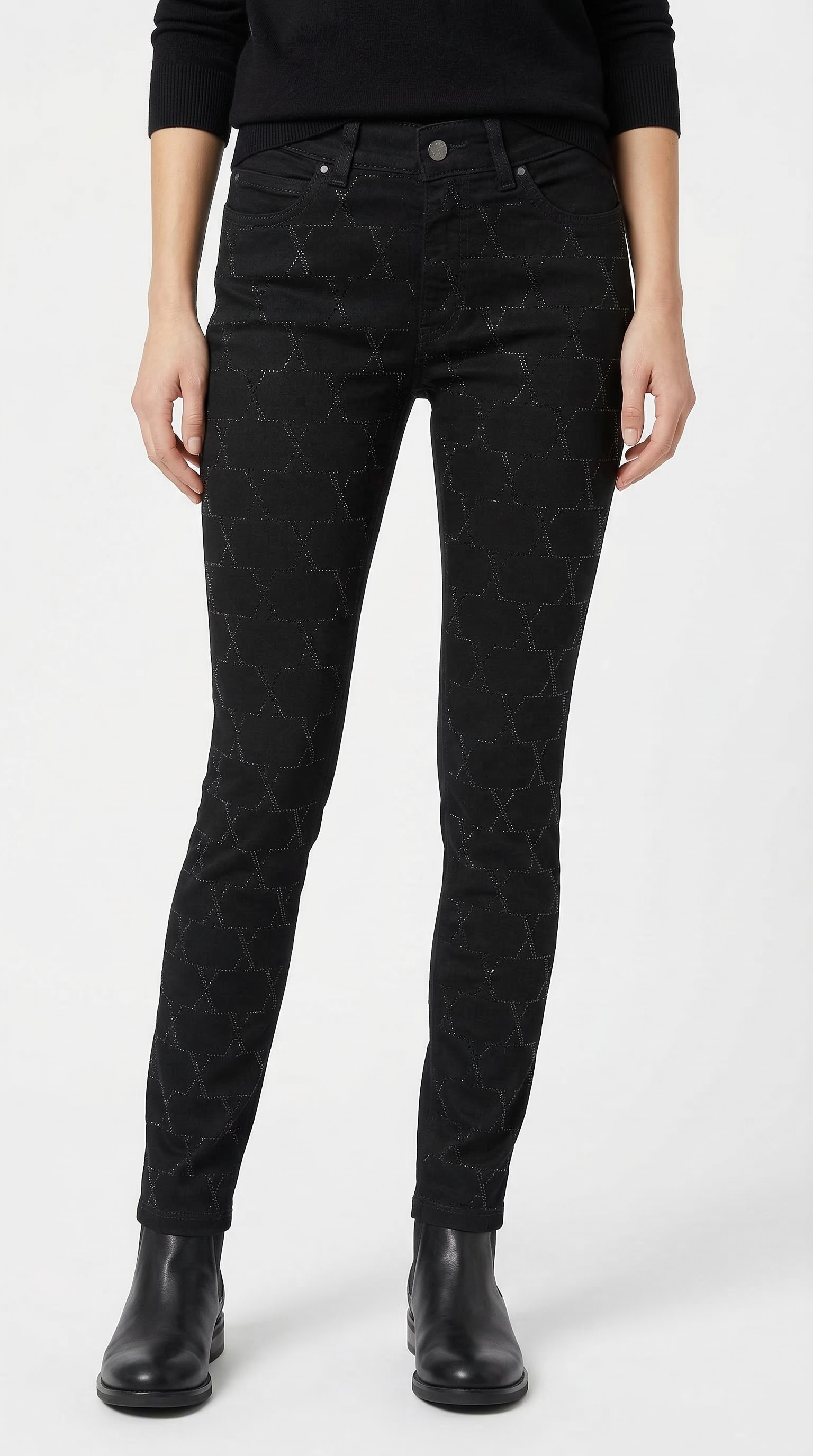 MAC Skinny-fit-Jeans "DREAM SKINNY chain glitter" mit Glitzersteine Muster günstig online kaufen