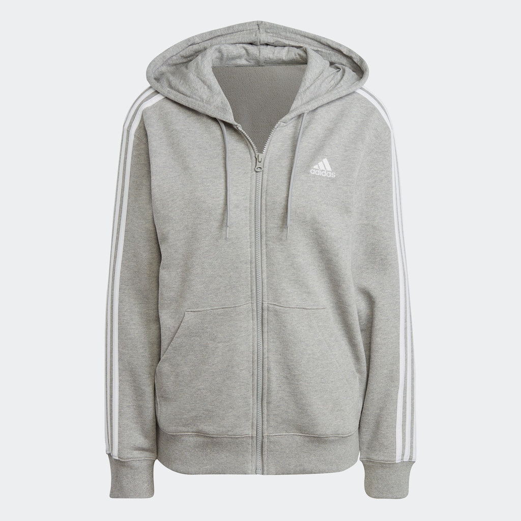 adidas Sportswear Kapuzensweatjacke »ESSENTIALS 3STREIFEN FRENCH TERRY REGULAR KAPUZENJACKE«, (1 tlg.)