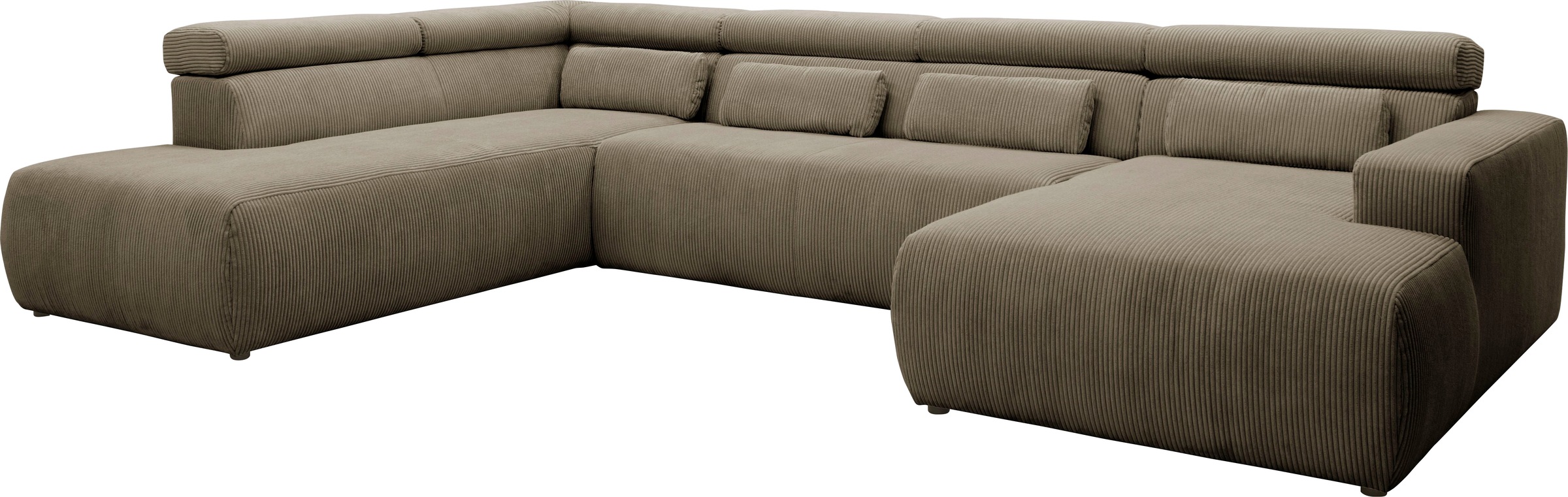 Thumbnail - DOMO collection Wohnlandschaft "Brandon, belastbar bis 140kg/ Sitz, B/T: 359/228 cm, U-Form" mit Sitztiefenverstellung, ...