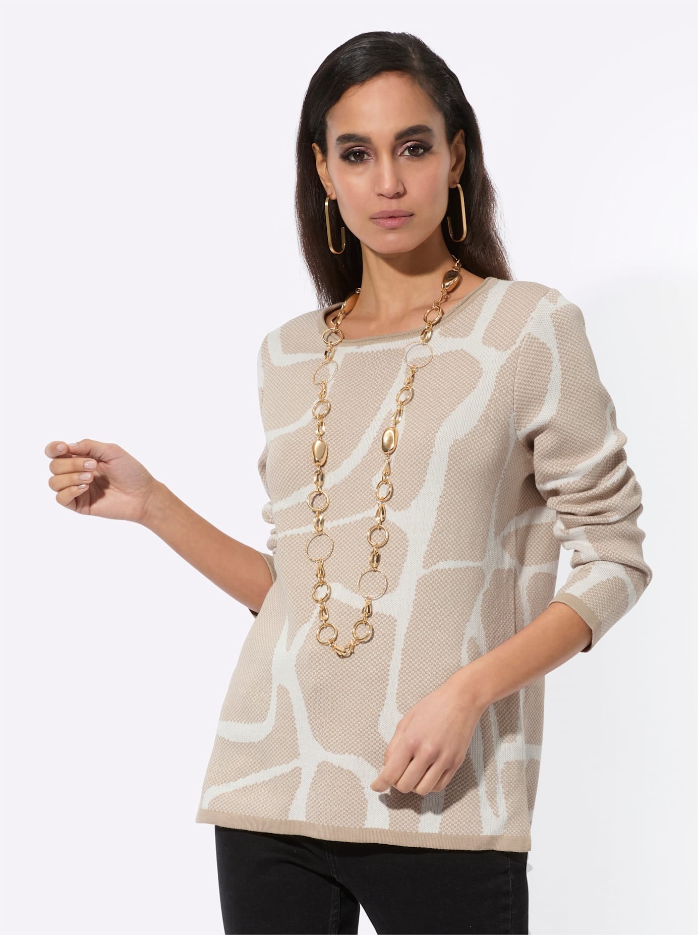 creation L Rundhalspullover »Pima-Baumwoll-Pullover«