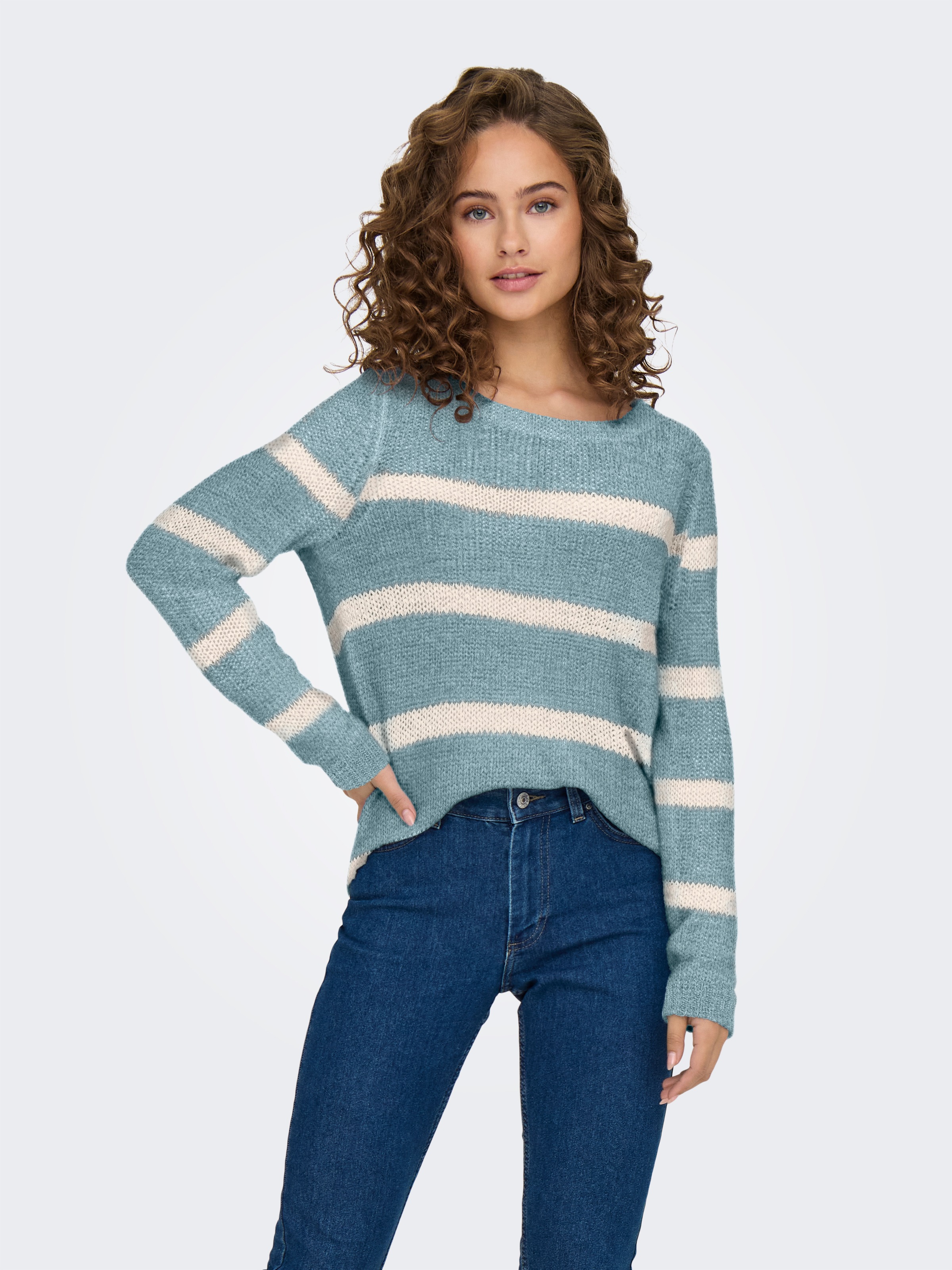 ONLY "ONLGEENA XO L/S PULLOVER KNT NOOS" Materialmix, regular fit günstig online kaufen