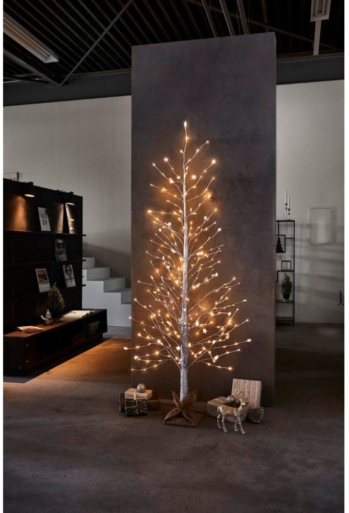 Schneider LED Baum, 306 flammig-flammig, 306-flammig, im Silber-Glitter-Look  | BAUR
