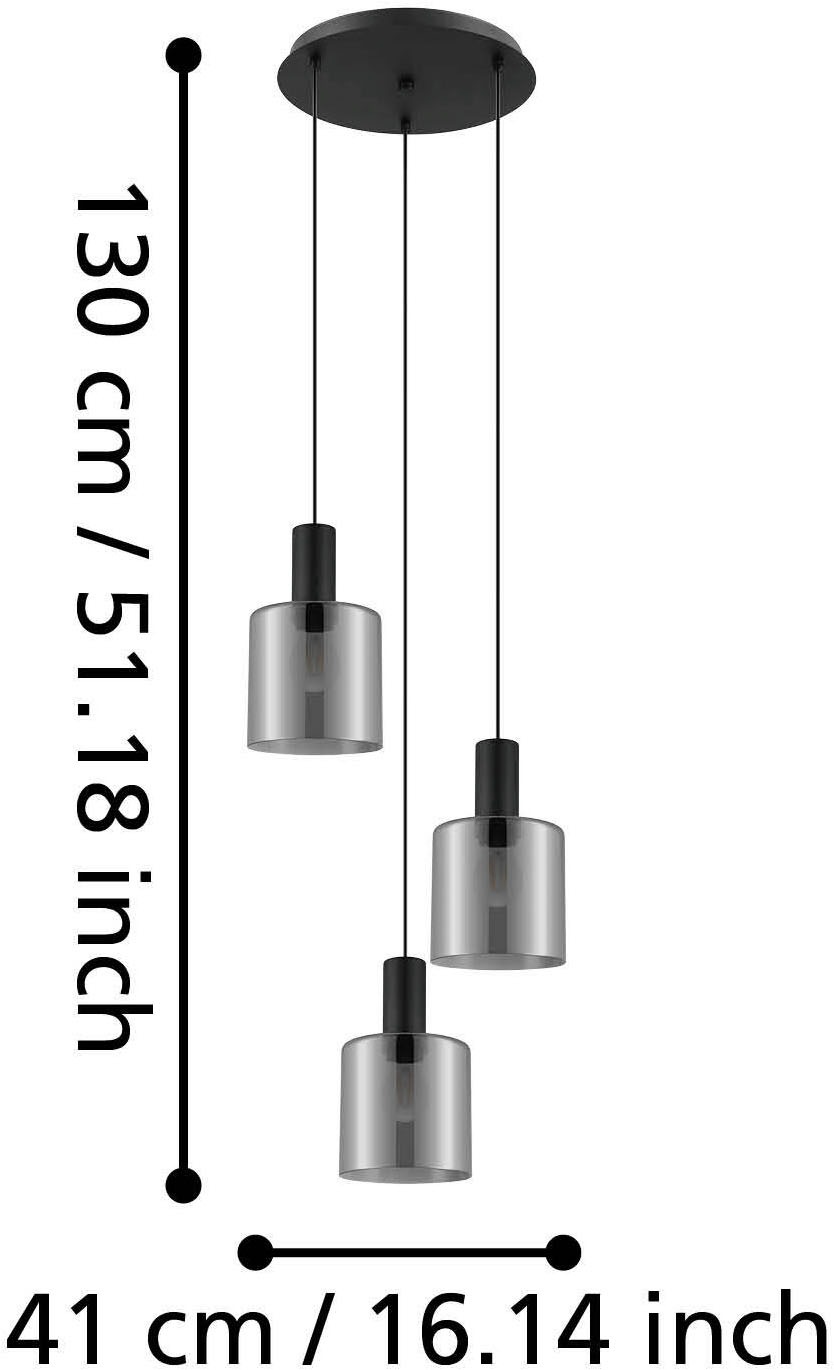 EGLO Hängeleuchte »GOROSIBA Pendellampe - Stahl - E27 - 3X40W - IP20« E27 1 Stk. Hängelampe, Deckenlampe, Wohnzimmer, Esszimmer, H130 x Ø41 cm
