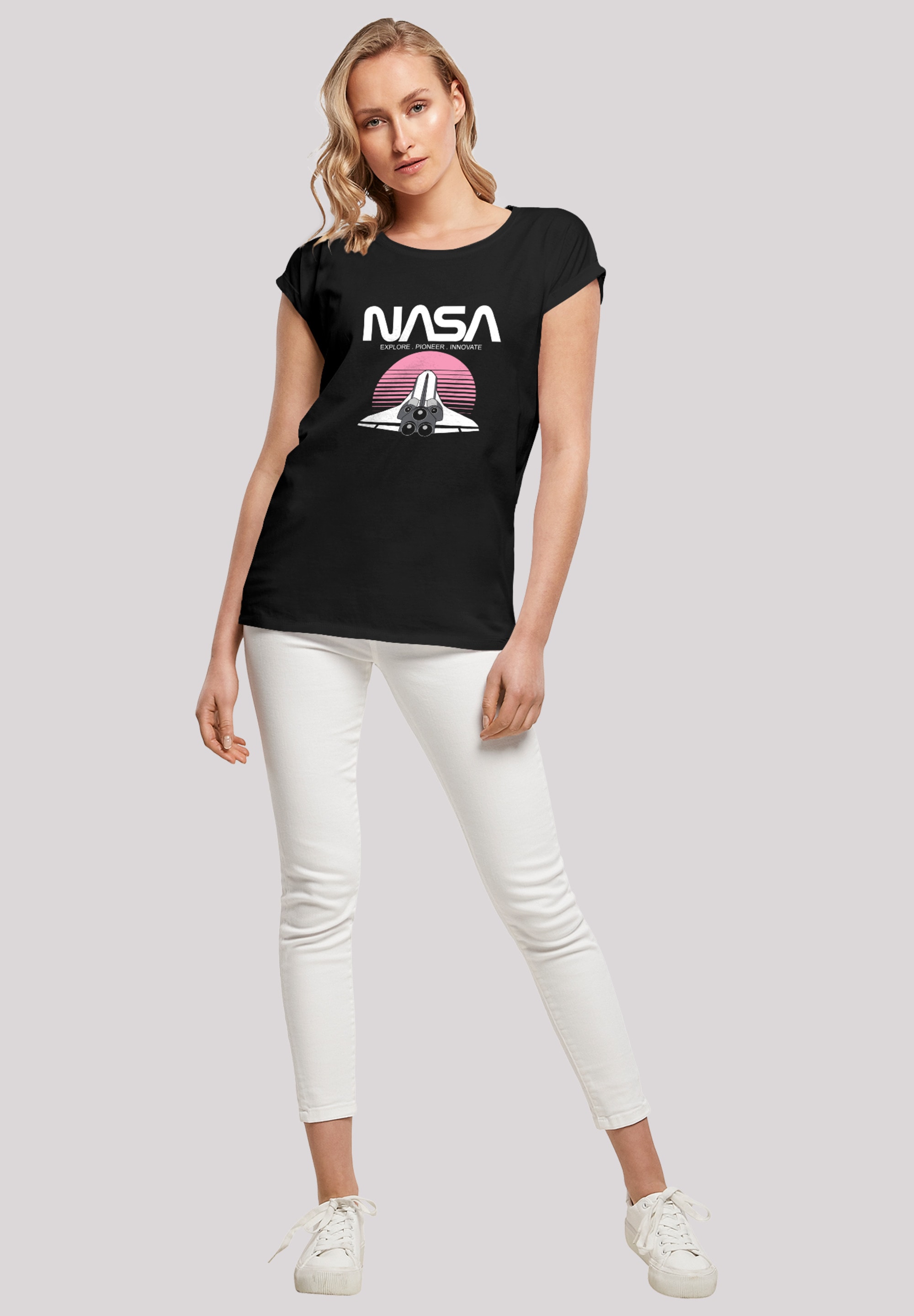F4NT4STIC T-Shirt »NASA Space Shuttle Sunset«, Damen,Premium Merch,Regular-Fit,Kurze Ärmel,Bedruckt