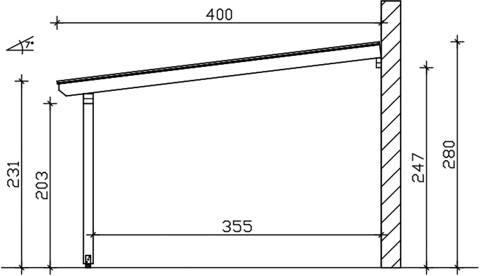 Skanholz Terrassendach »Andria« Leimholz