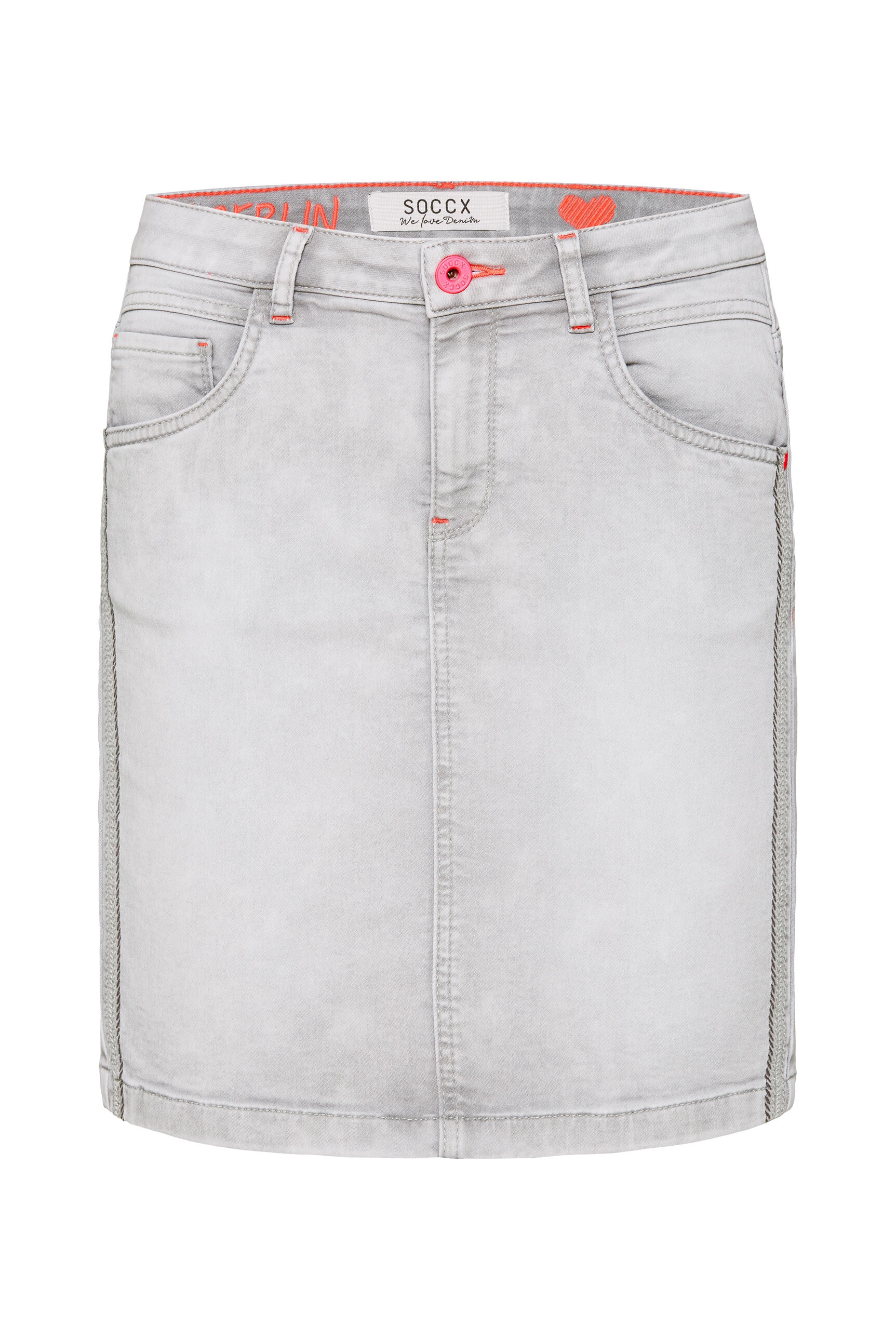 SOCCX Jeansrock, mit Gehschlitz