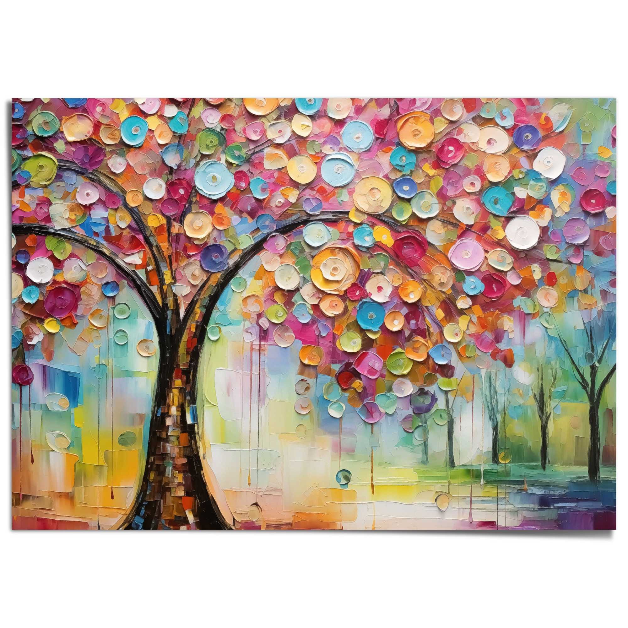 Reinders! Poster »Farbenfroher Baum« Blumen 1 Stk. tlg. Wohnzimmer - Mehrfarbig - Papier - Blumen und Pflanzen - 140x100 cm
