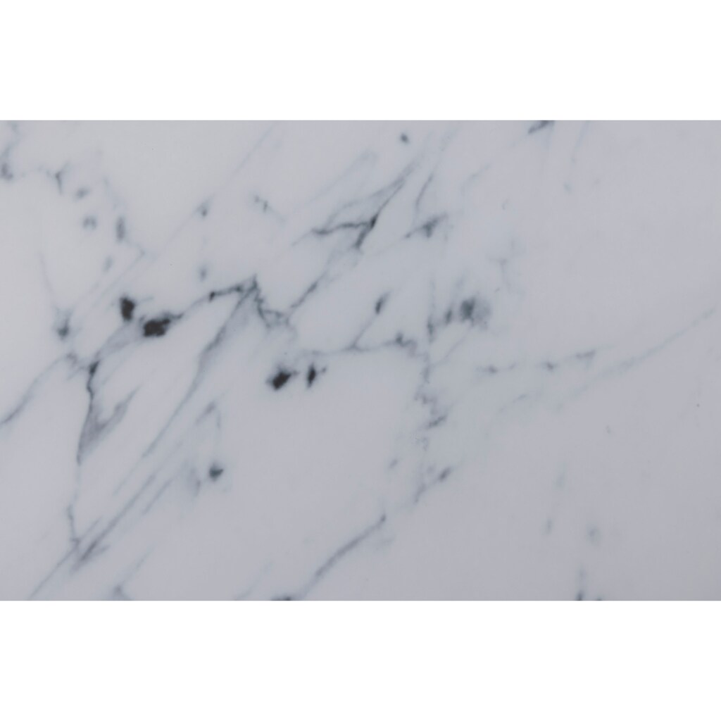 ACTONA GROUP Nachttisch »Alina«, Glasplatte in Marmor-Optik, Metallgestell, Ablageboden, Breite 45 cm