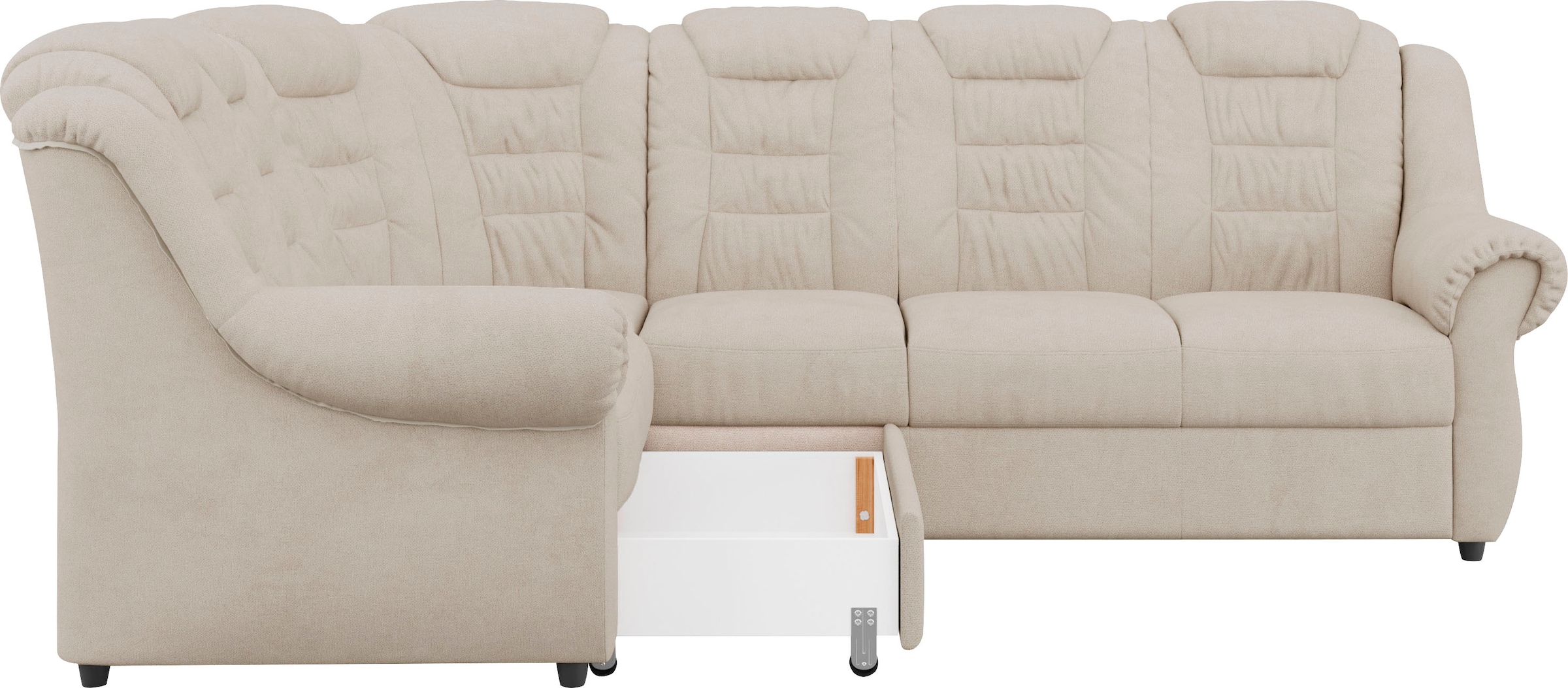 Home affaire Ecksofa »Boston L-Form«, mit hoher Rückenlehne, wahlweise mit Bettfunktion & Stauraum