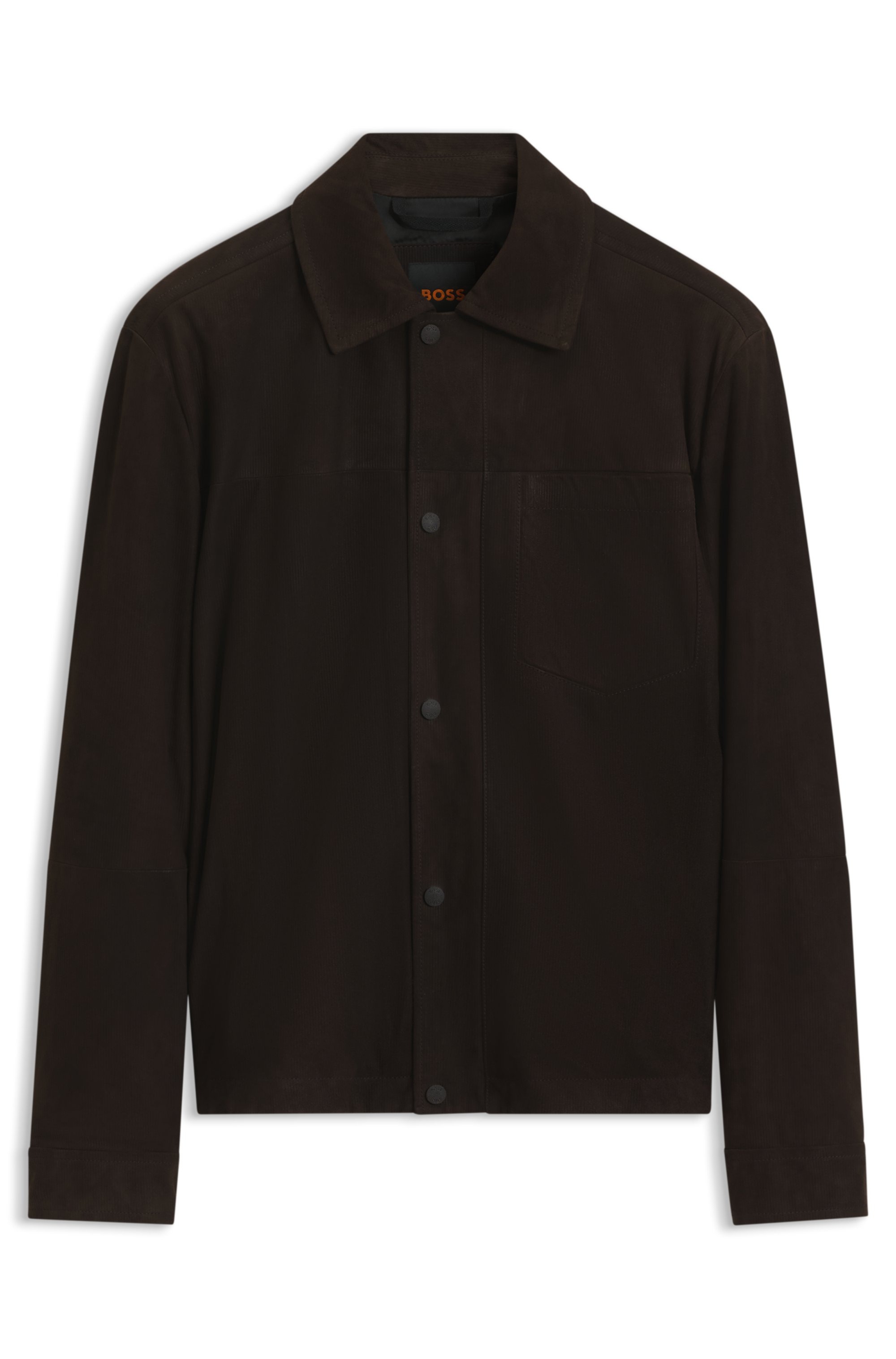 BOSS ORANGE Lederjacke »Jomod« Wildleder-Charakter, Regular Fit, Druckknöpfe