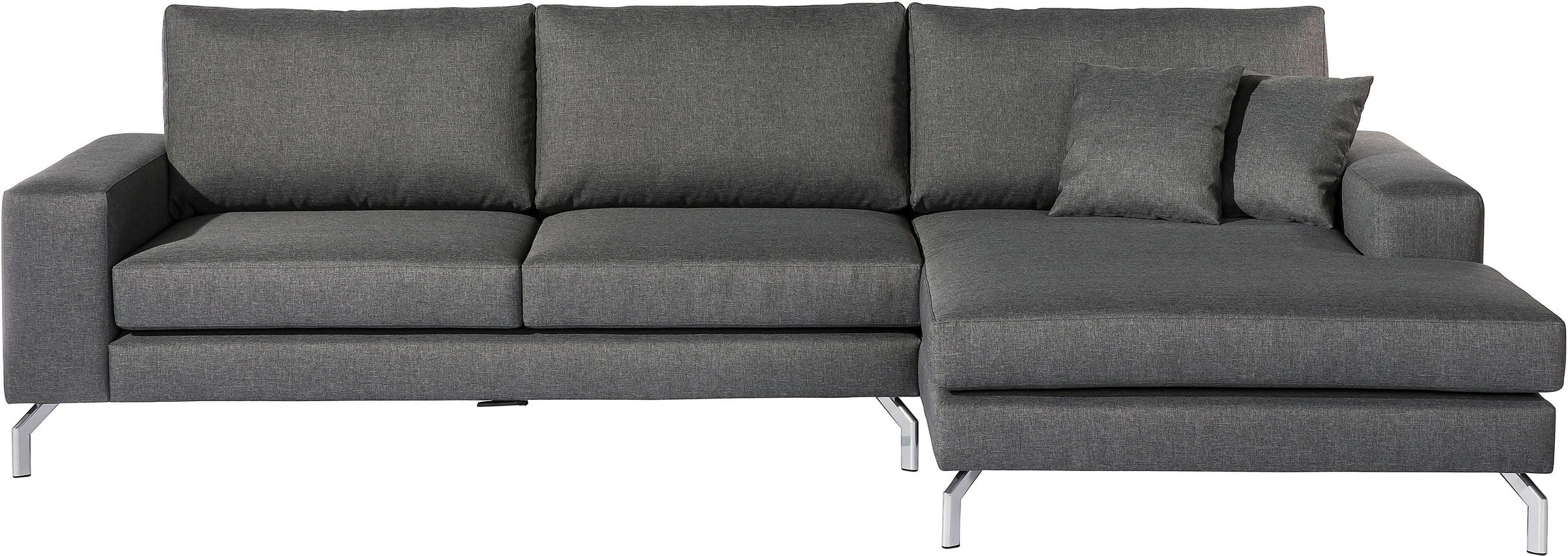 Max Winzer® Ecksofa »Flori«, (Spar-Set, Ecksofa und Hocker), mit abgewinkelten Chromfüßen, inklusive Zierkissen