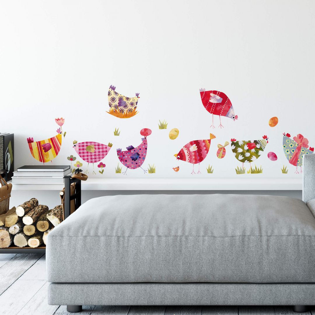 Wall-Art Wandtattoo »Märchenhaft Bunte St.) (1 bestellen Hühner«, BAUR 