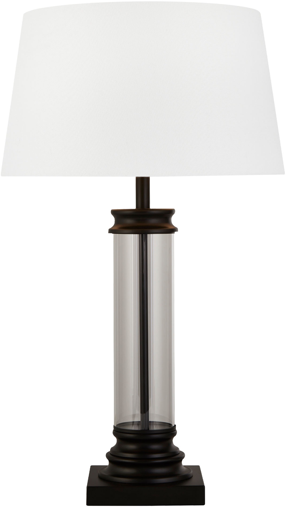 "SEARCHLIGHT Tischleuchte ""Pedestal Table Lamp"", schwarz (schwarz, klar und weiß), 1, Ø 37cm H: 49,5cm, 1 Stk., Leuchten, Tischleuchte"