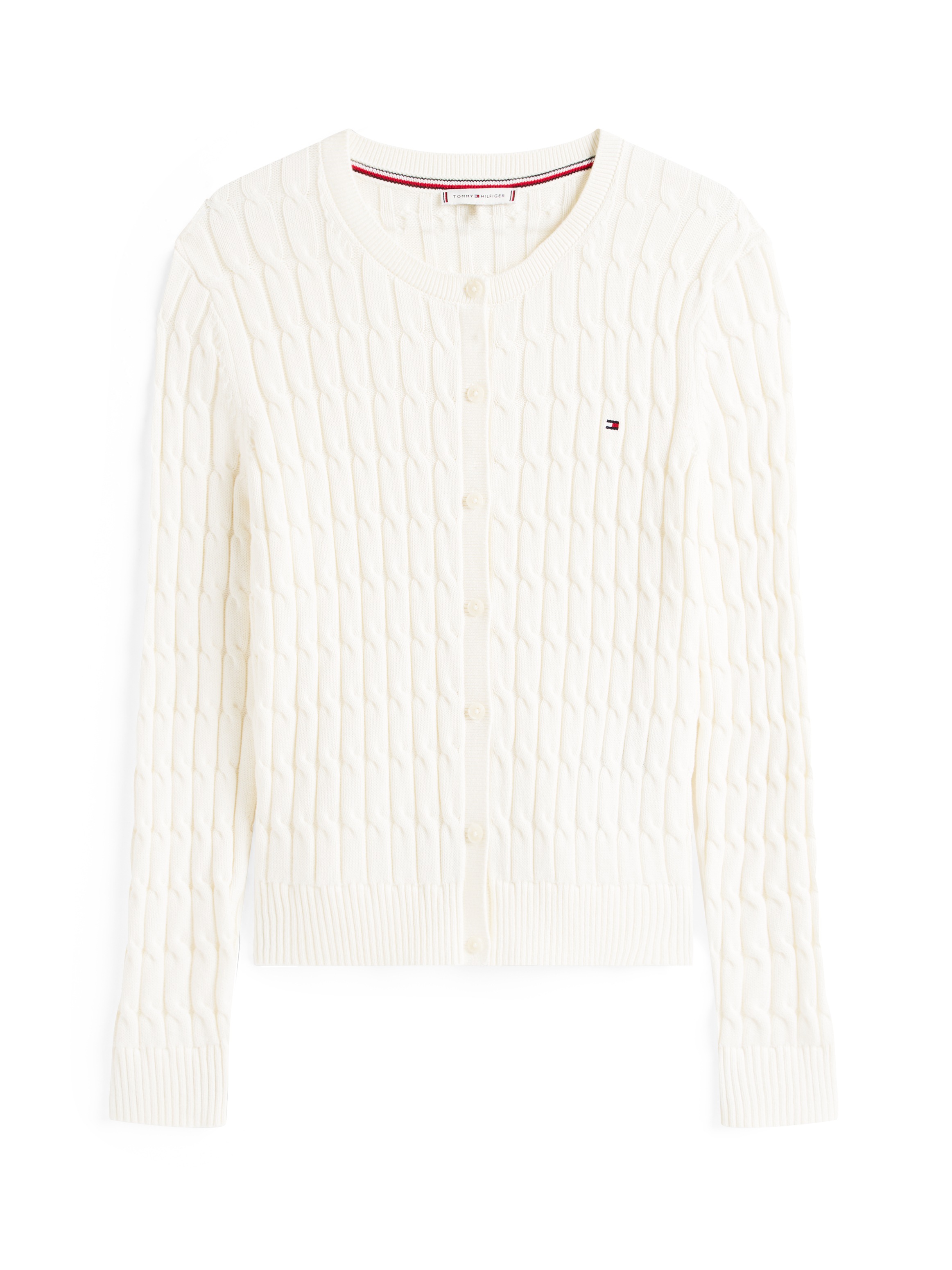 Thumbnail - Tommy Hilfiger Strickjacke "CO CABLE MID GG C-NK LS CARDI", mit Zopfmuster