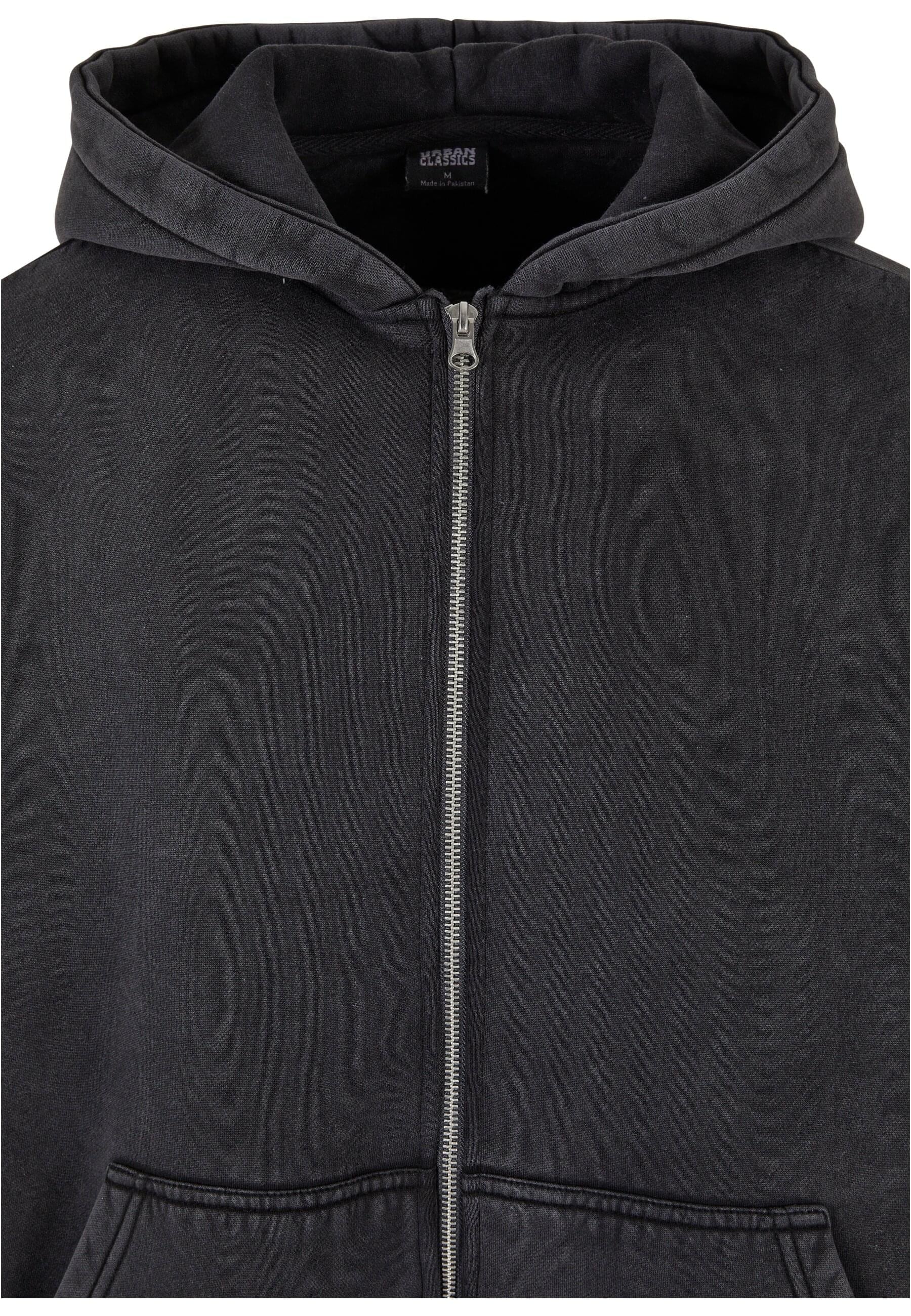 URBAN CLASSICS Sweatjacke »Urban Classics Herren Heavy Stone Washed 90's Zip Hoodie«, (1 tlg.)