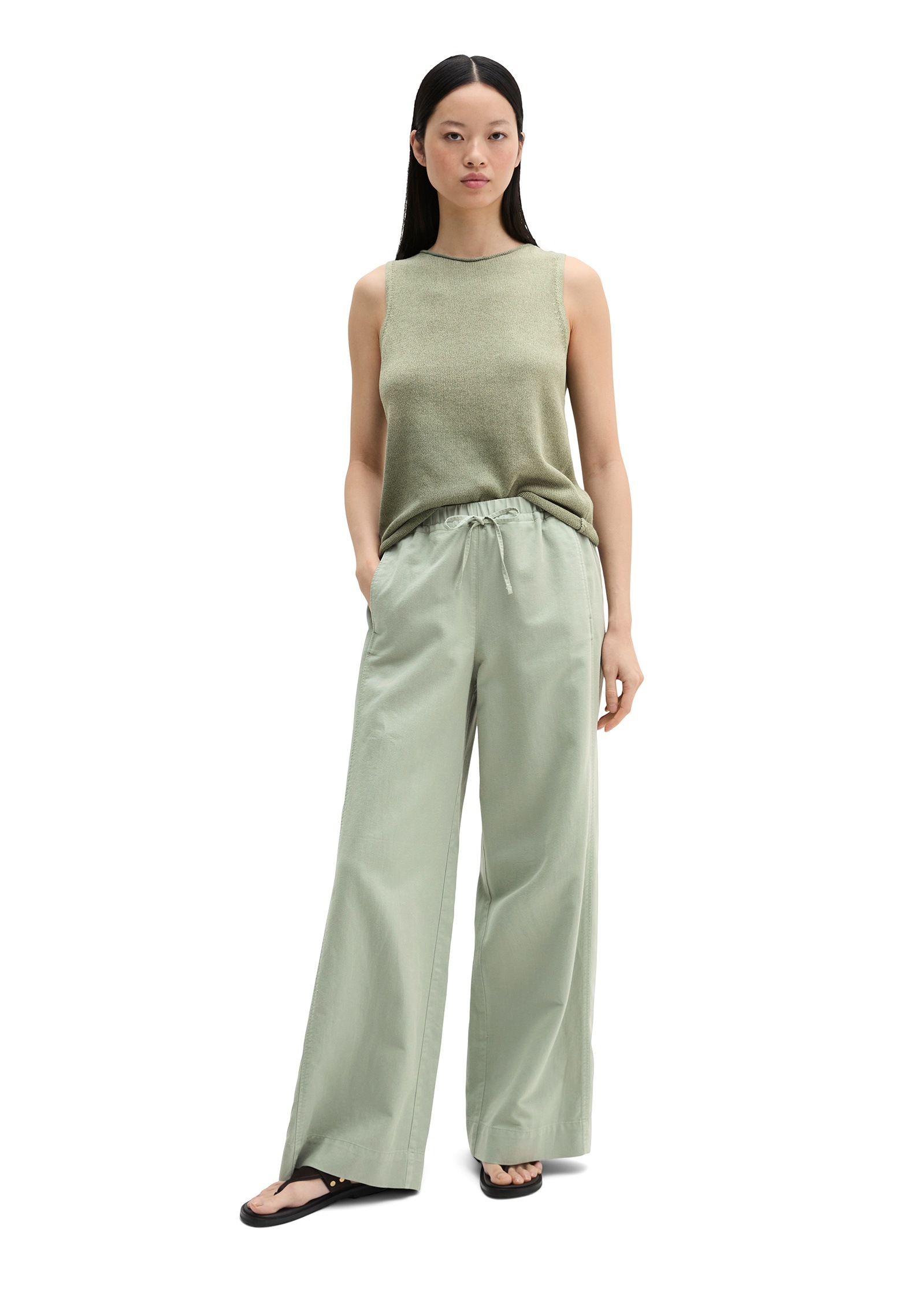 Marc O'Polo Kurzarmpullover »aus Organic Cotton-Leinen-Mix«