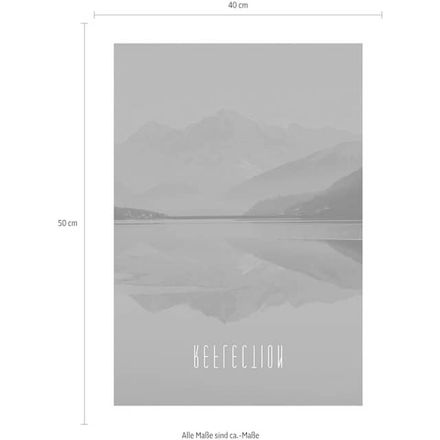 Komar Poster »Word Lake Reflection Blue«, Natur, (1 St.), Kinderzimmer,  Schlafzimmer, Wohnzimmer | BAUR