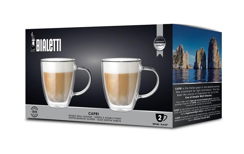 BIALETTI Cappuccinotasse »Capri 160 ml, 2 Stück, Transparent«