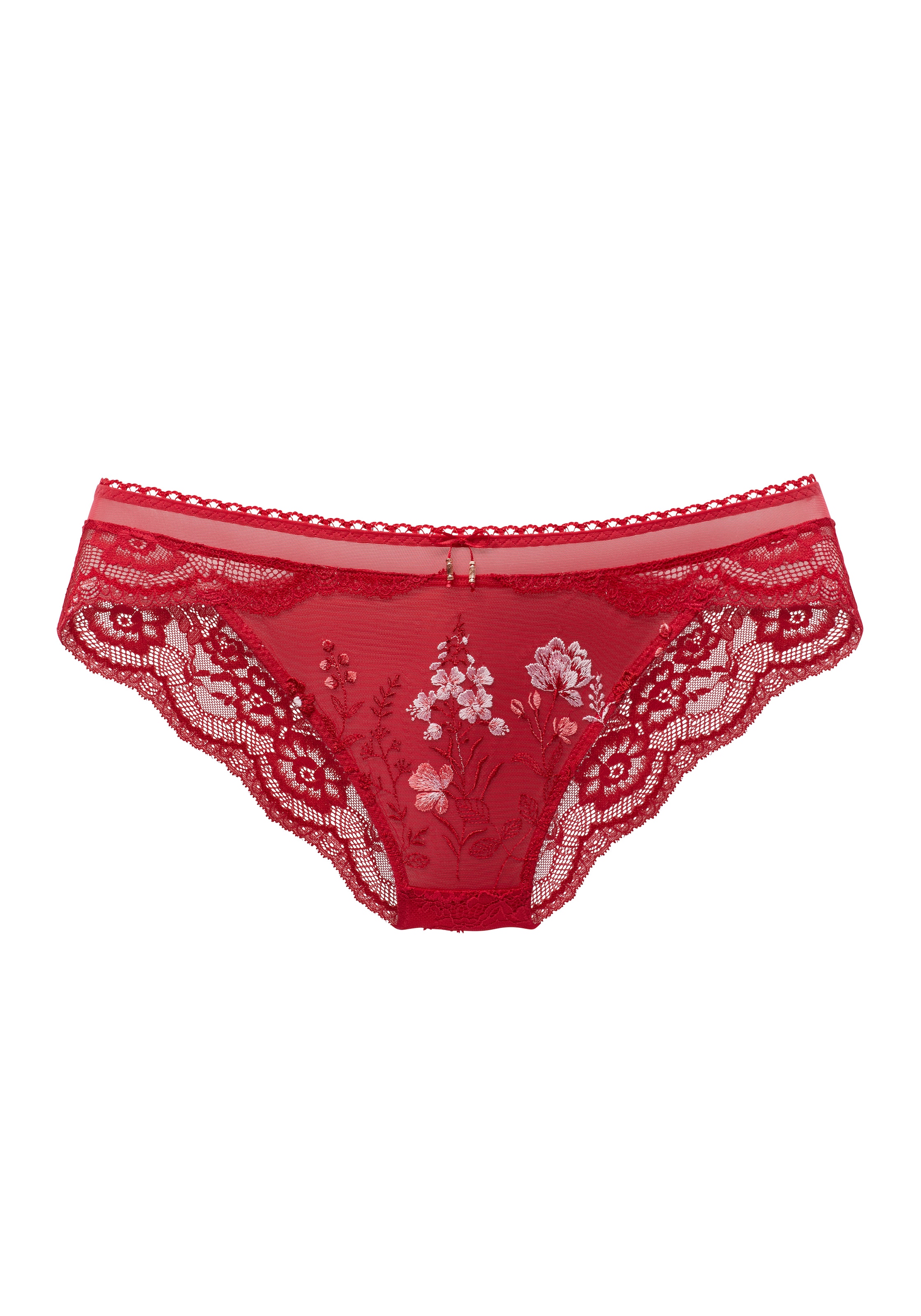 LASCANA Slip »Maria« mit bunten Blumen aus feiner Stickereispitze