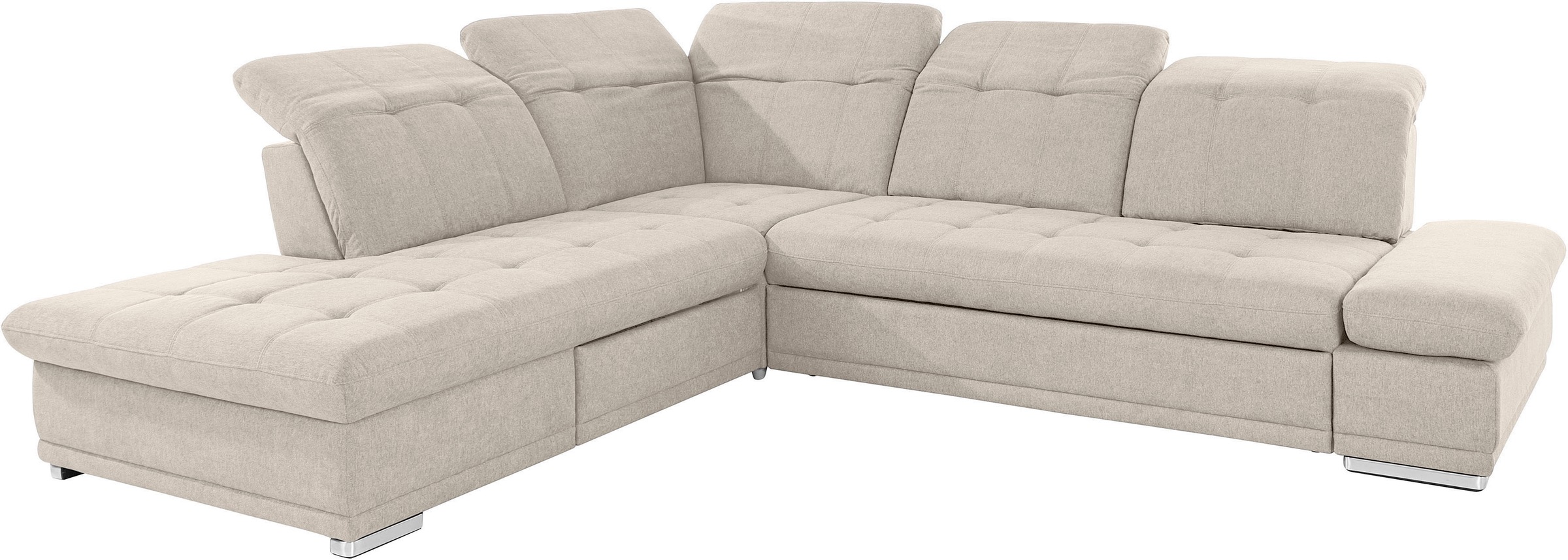 COTTA Ecksofa »Holiday L-Form mit Sitztiefen-, Armteil- und Kopfteilverstellung«, wahlweise mit Bettfunktion & Bettkasten