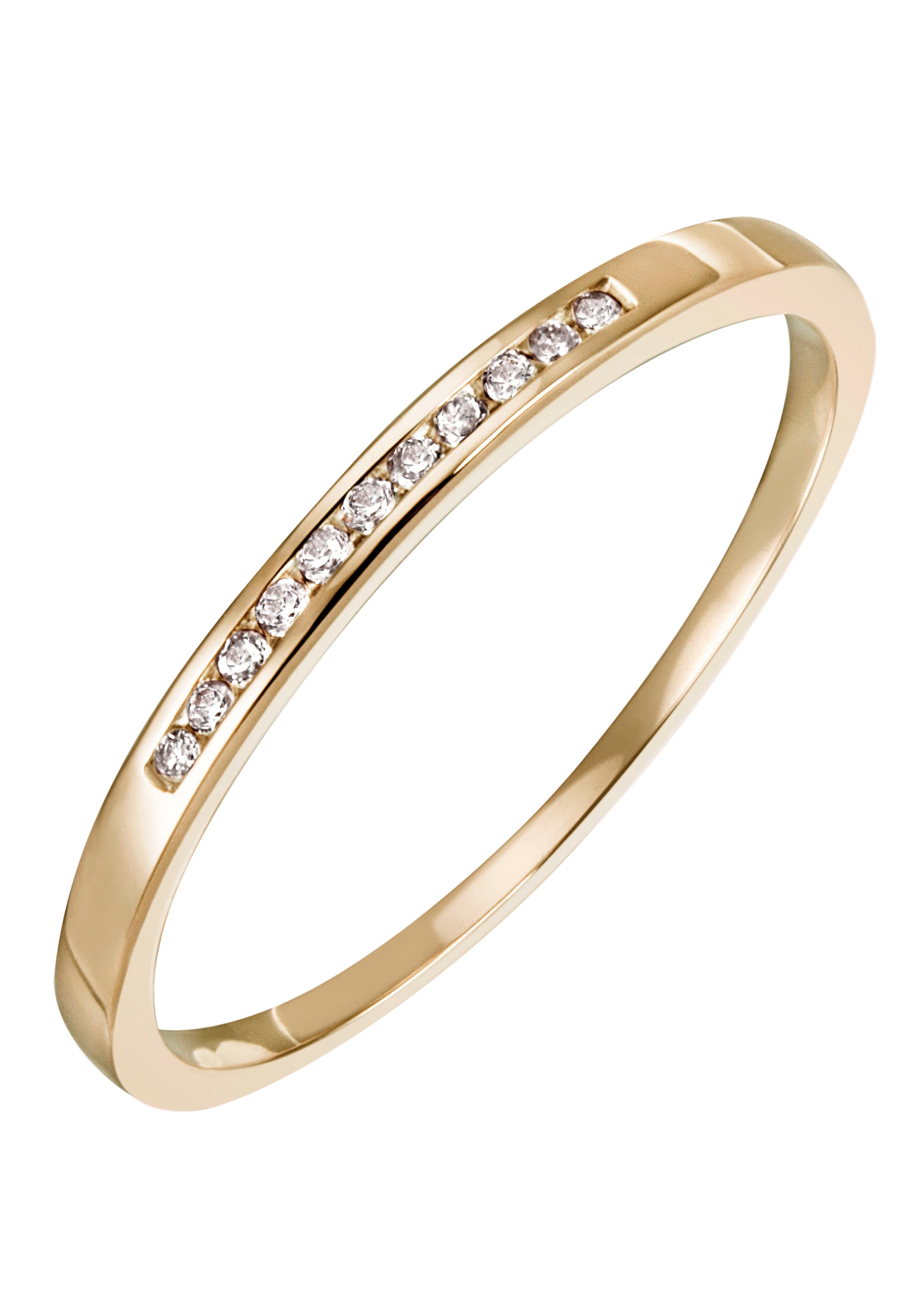Firetti Diamantring »Schmuck Geschenk Gold 585 Damenring Verlobungsring Goldring Memoire«, mit Brillanten
