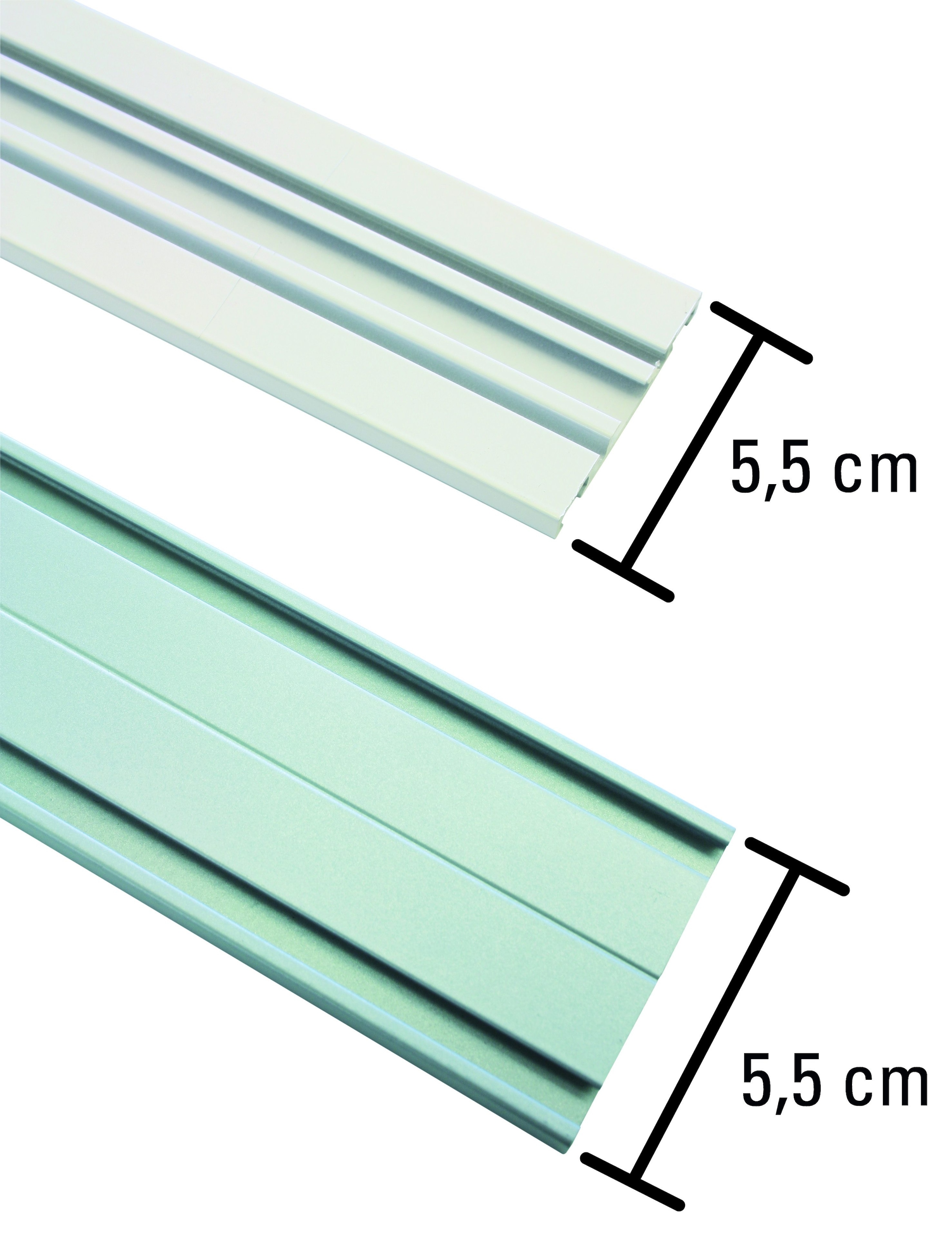 GARDINIA Vorhangschiene, 2 läufig-läufig, Fixmaß, Serie Aluminim-Vorhangschiene