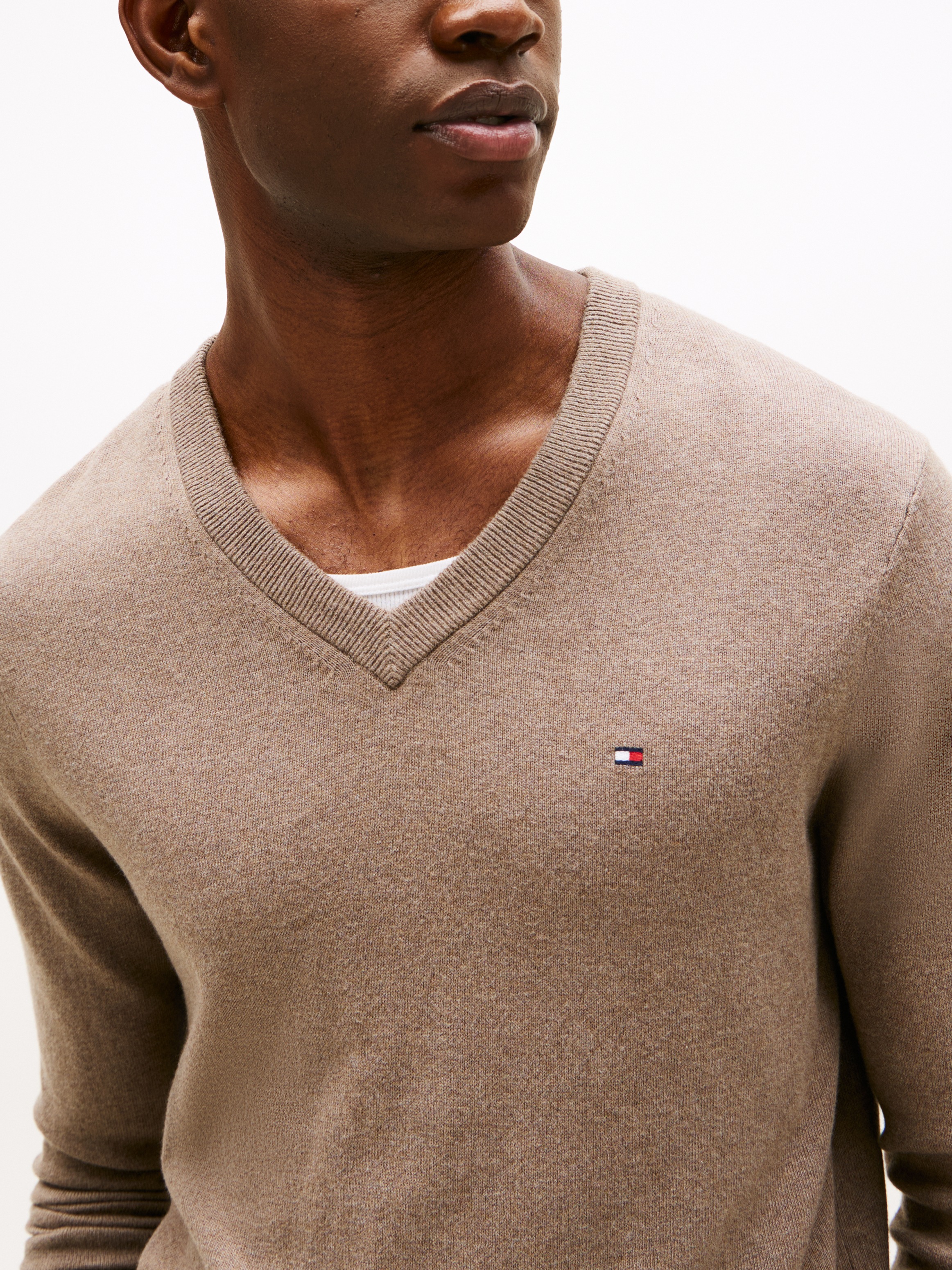 Tommy Hilfiger V-Ausschnitt-Pullover "PIMA ORG CTN CASHMERE V NECK" günstig online kaufen