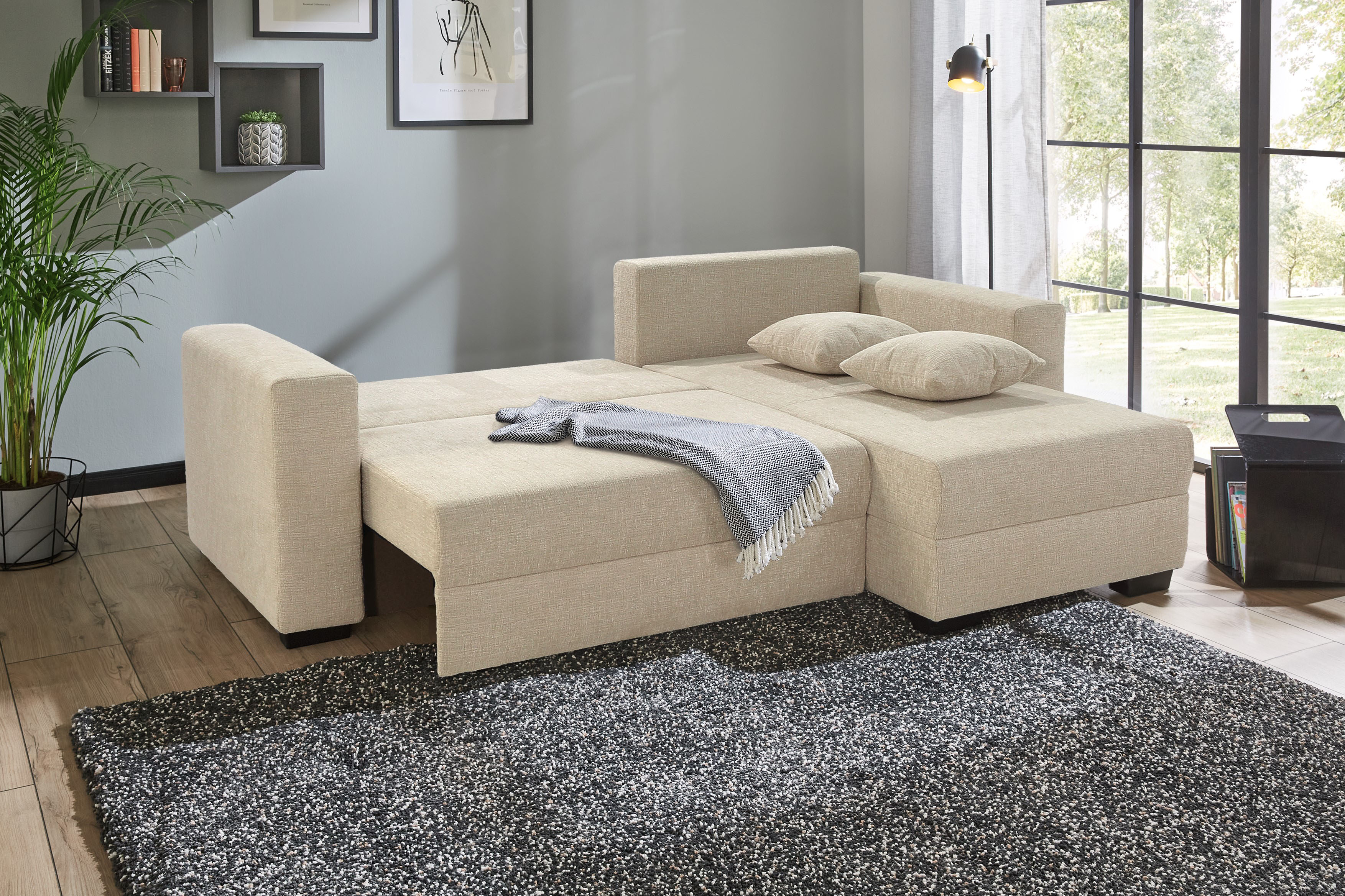 Jockenhöfer Gruppe Ecksofa "Elmau L-Form, B: 235cm" mit Bettfunktion, Bettk günstig online kaufen