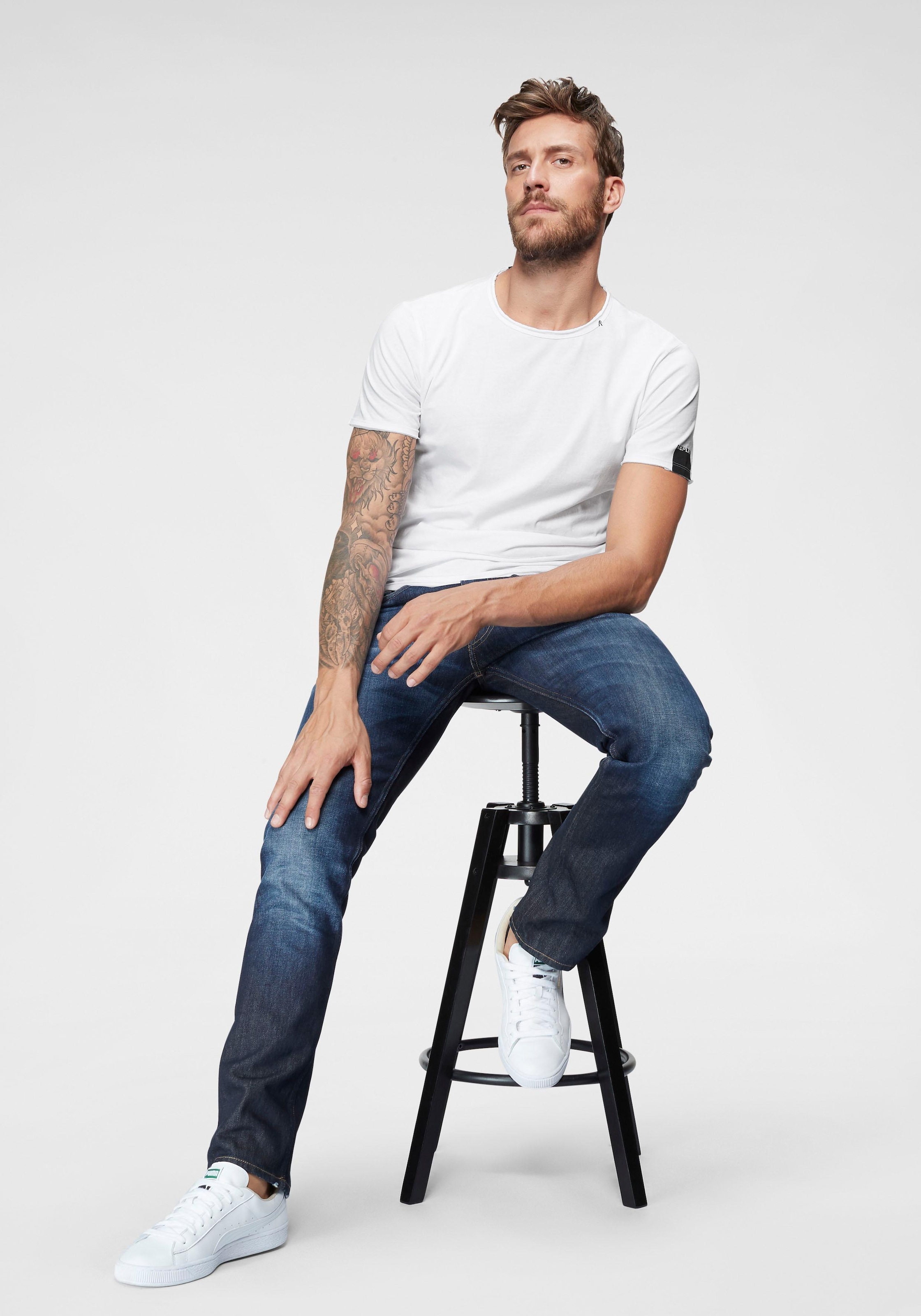 Replay T-Shirt offene Kanten GU5793